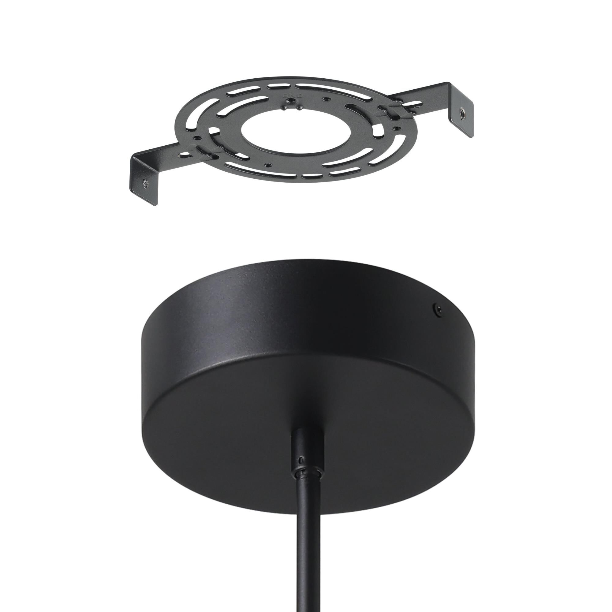 Shown in Textured Black finish and White shade