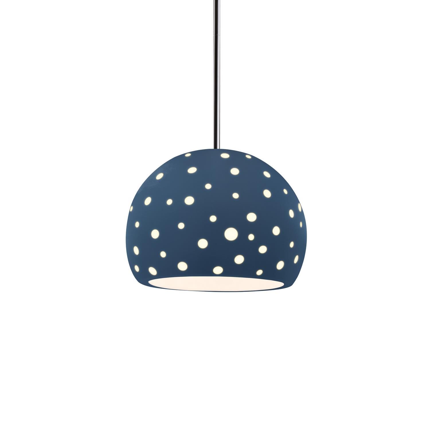 Shown in Polished Chrome finish and Midnight Sky shade