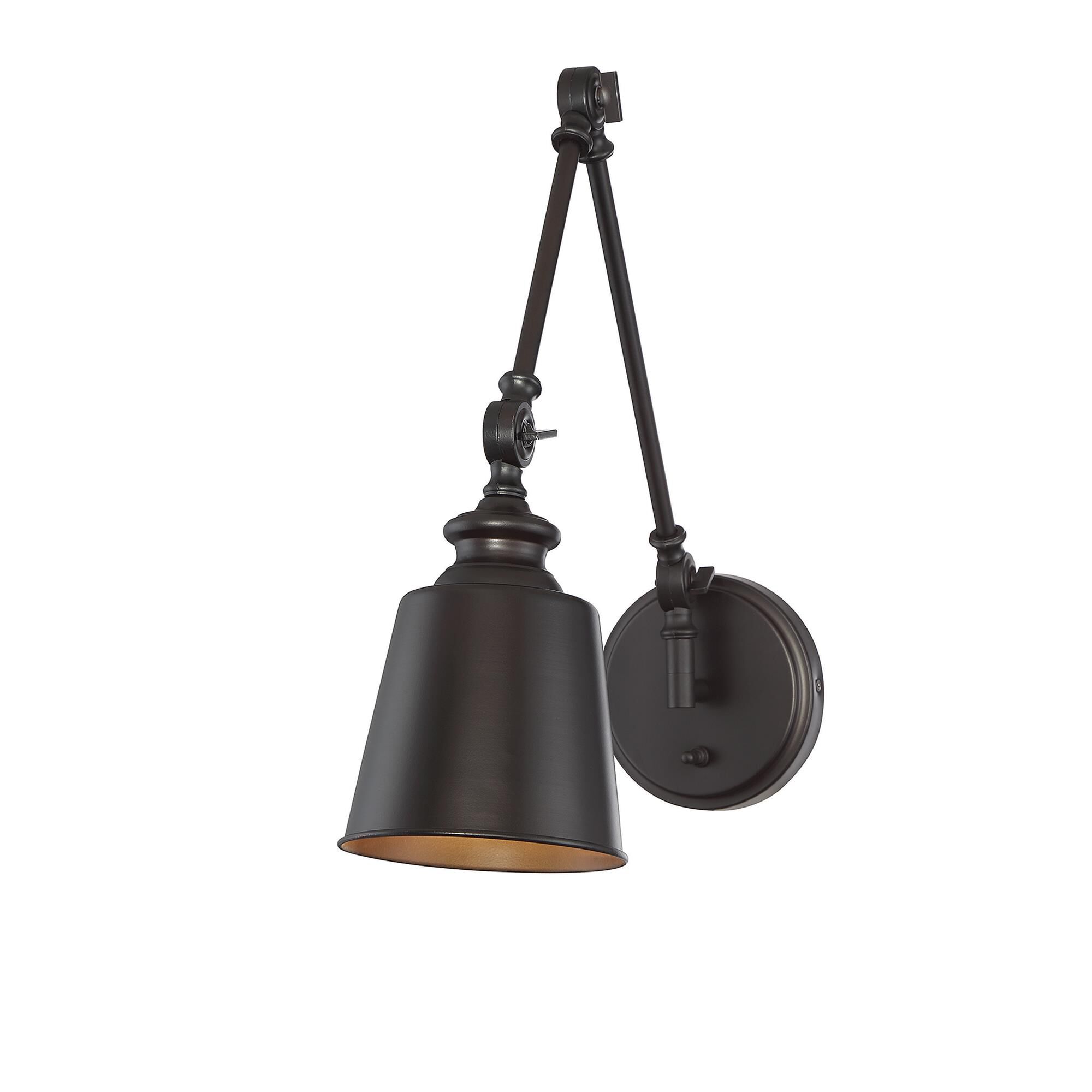 Shown in Oil Rubbed Bronze finish and Oil Rubbed Bronze Metal shade