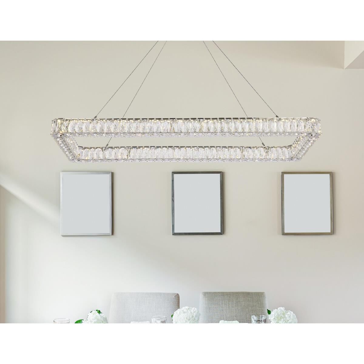 Elegant Lighting Monroe 50 Inch LED Linear Suspension Light