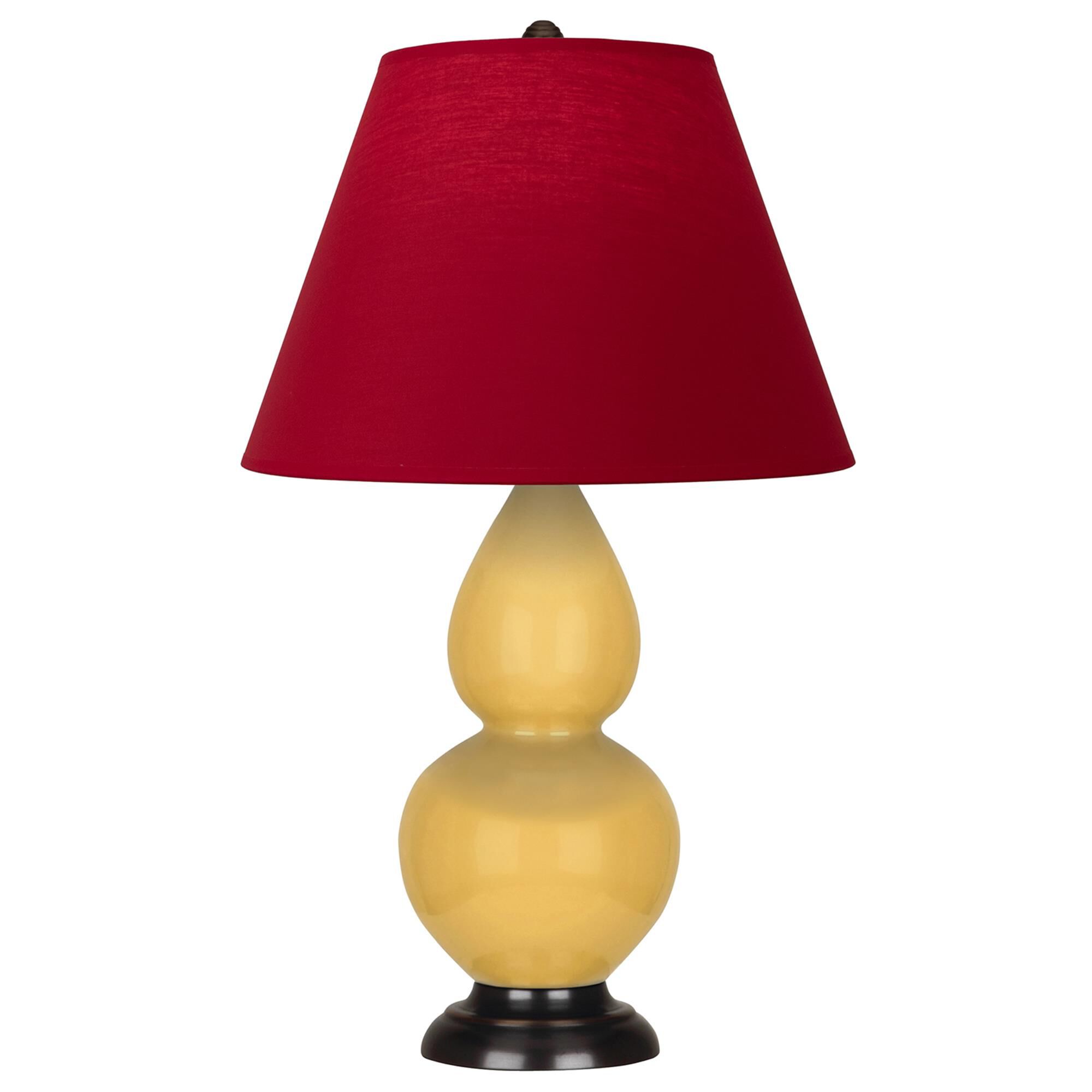 Shown in Sunset Yellow finish and Rose Red with Ink Black Lining shade and Deep Patina Bronze accent