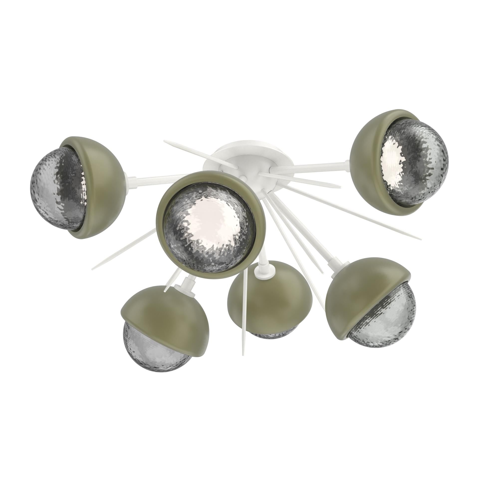 Shown in Salt White finish and Smoke glass and Sage Green accent