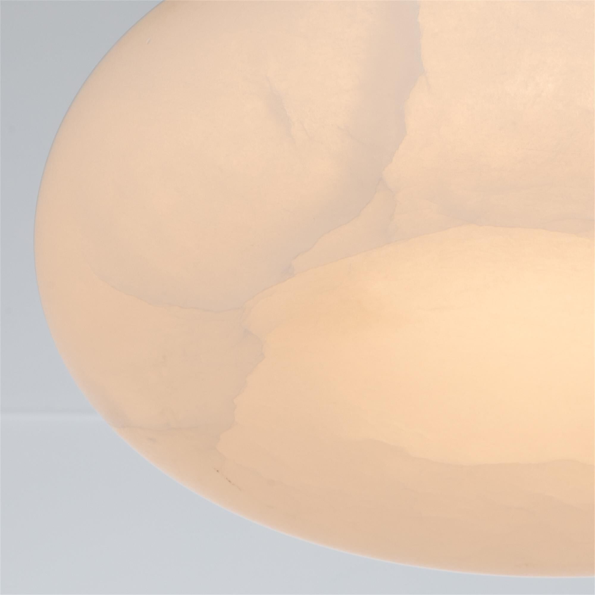 Shown in Aged Brass finish and Alabaster crystal and Alabaster glass and Alabaster shade