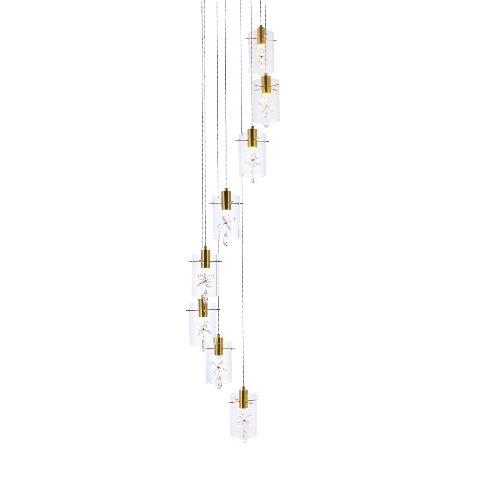 Hana 18 Inch 8 Light LED Multi Light Pendant by Elegant Lighting