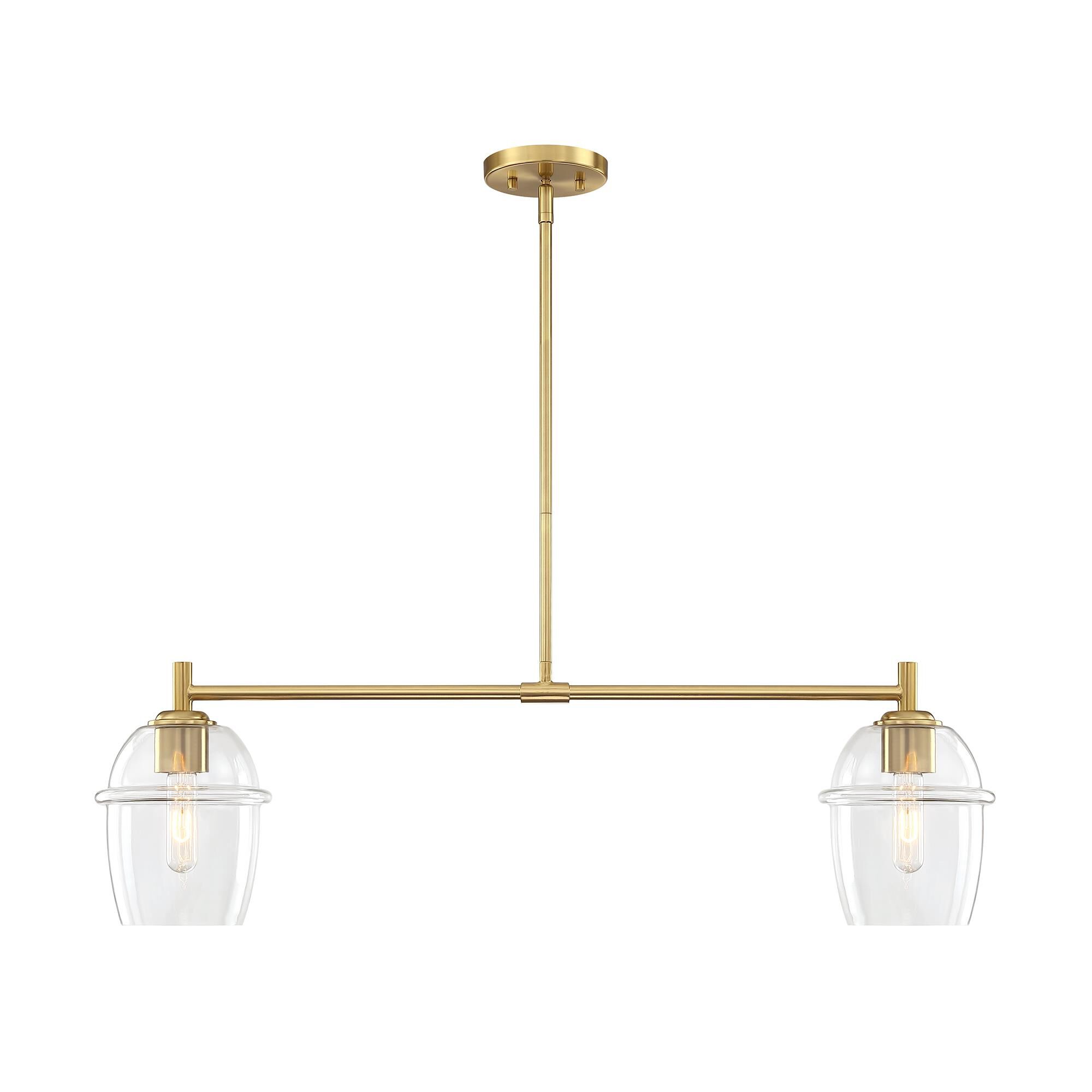 Shown in Brushed Gold finish and Clear glass