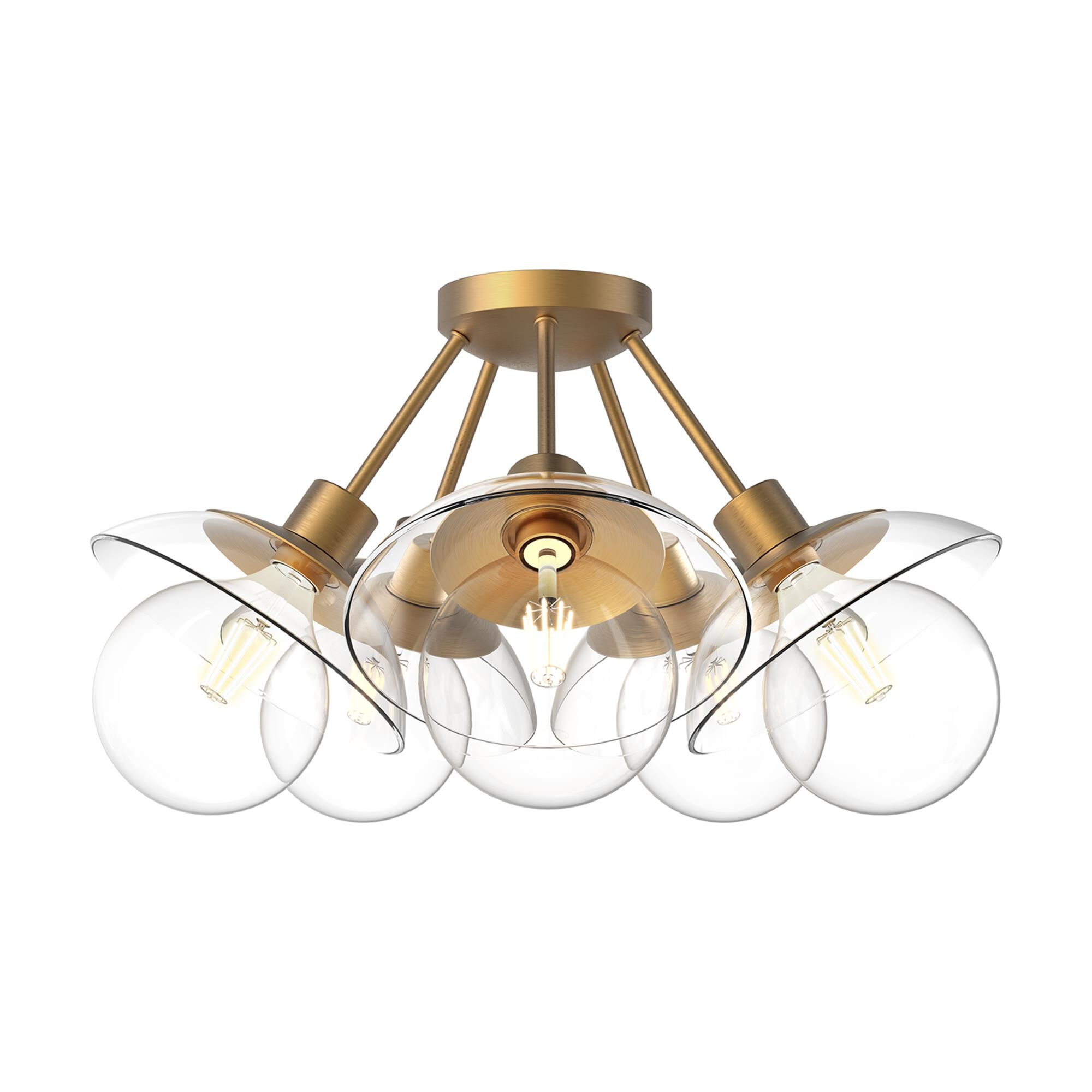 Shown in Aged Gold finish and Clear glass