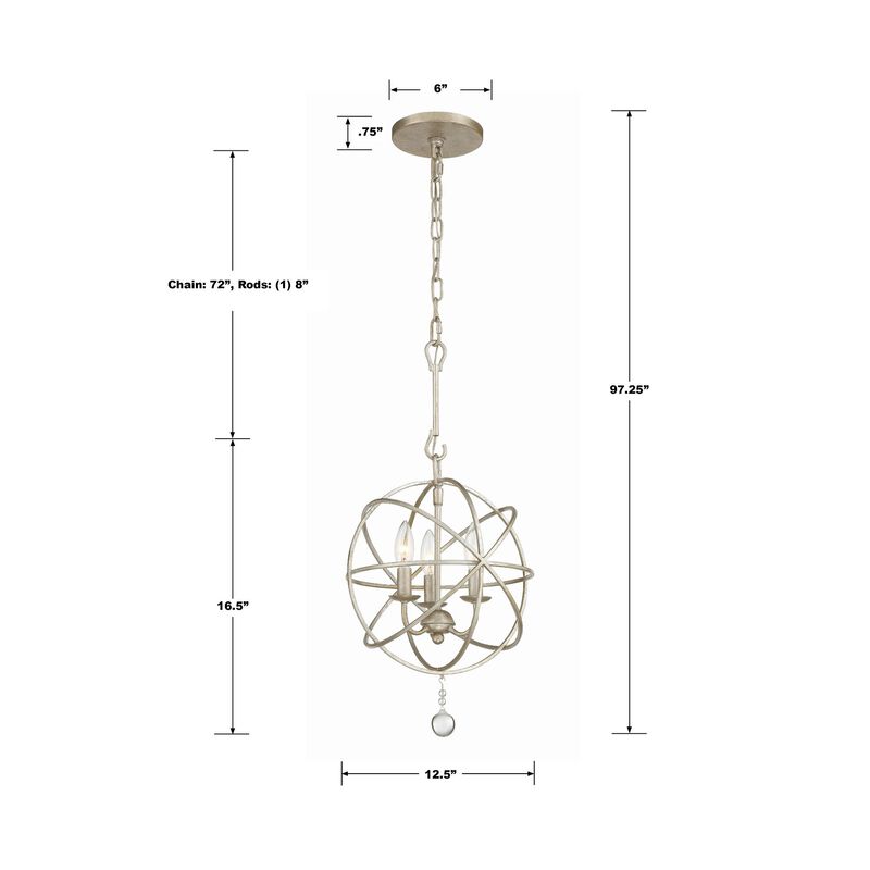 Solaris 13 Inch Mini Chandelier by Crystorama