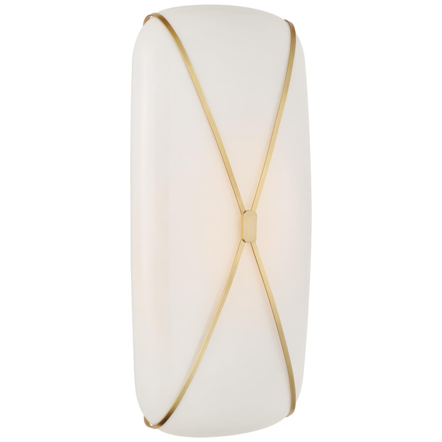 Shown in Soft Brass finish and White glass