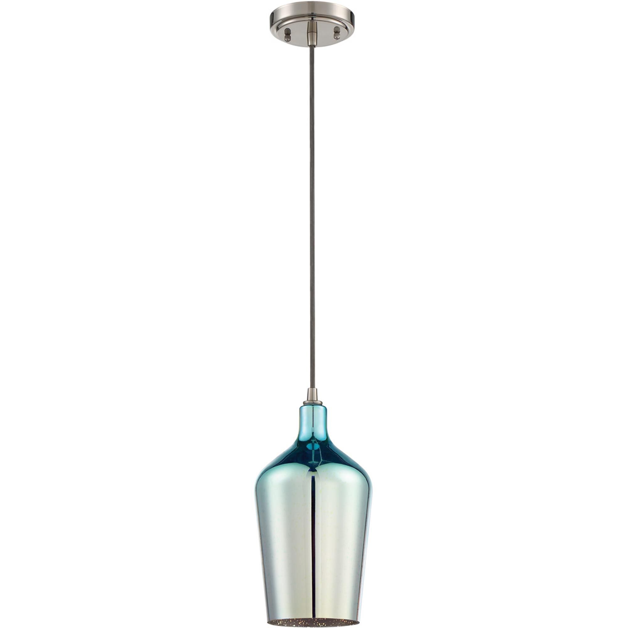 Shown in Brushed Polished Nickel finish and Yes glass and Yes shade