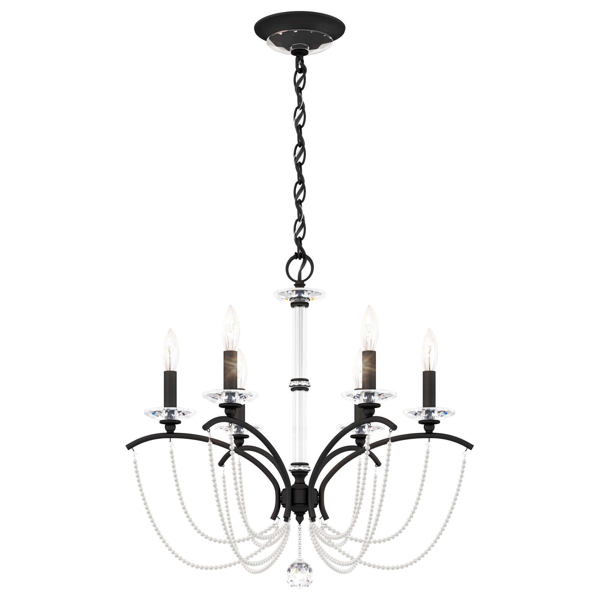 Shown in Black Matte finish and White Pearl crystal