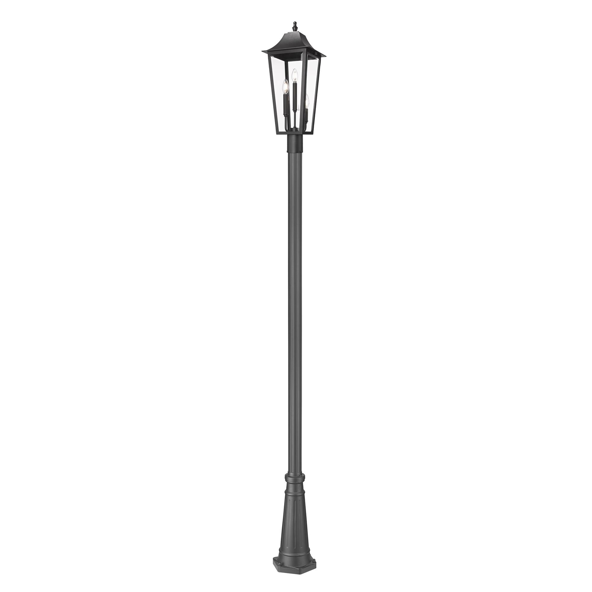 Shown in Black finish and Clear Beveled glass and Clear Beveled shade