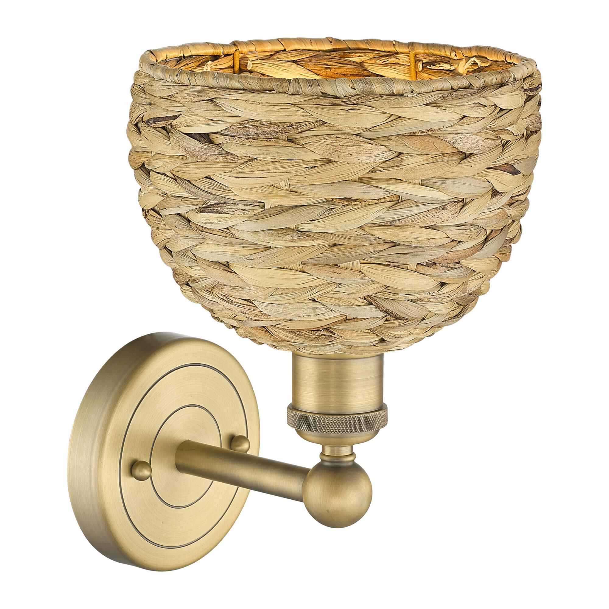 Bruno Marashlian Woven Rattan 11 Inch Wall Sconce by Innovations Lighting