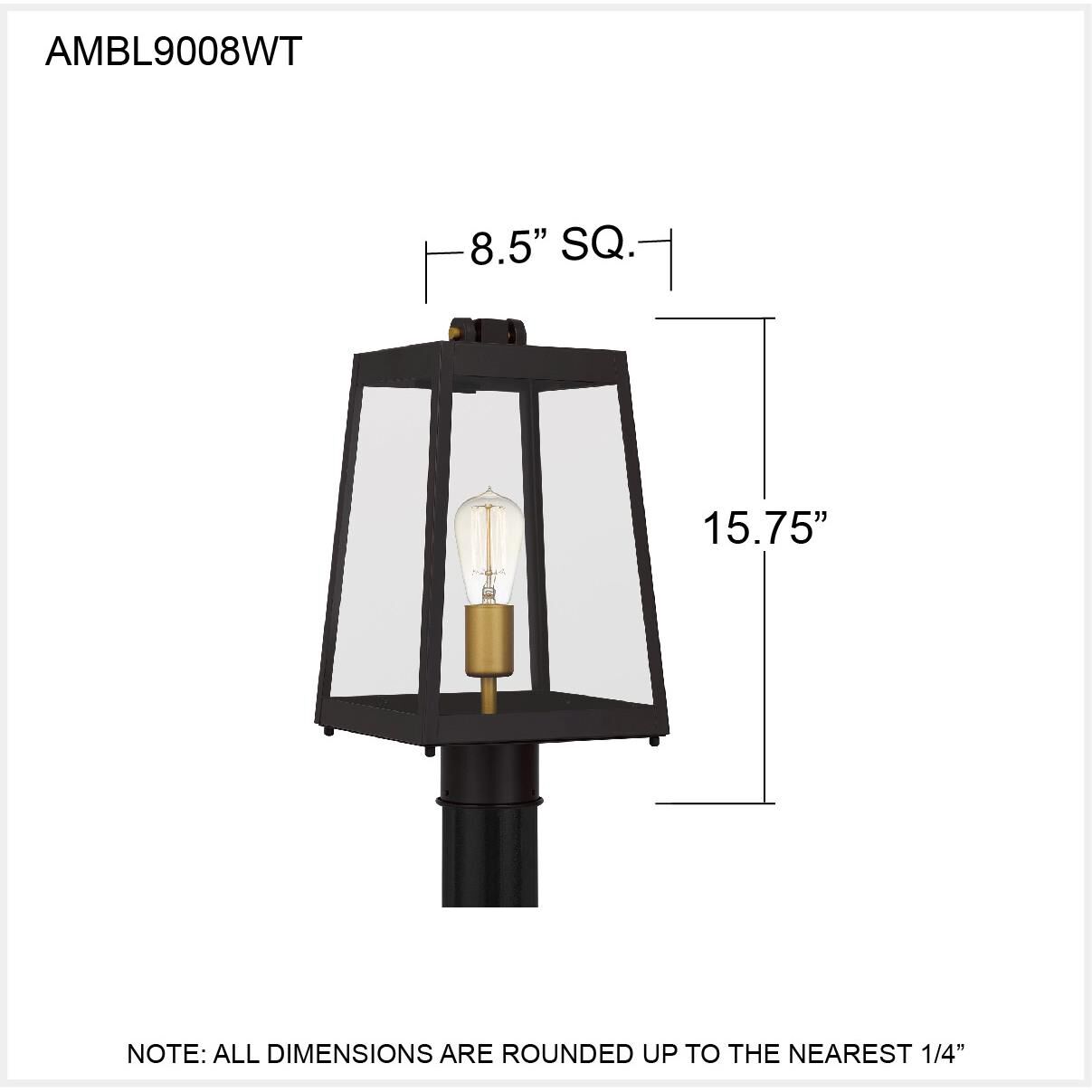 Quoizel Amberly Grove 15 Inch Tall Outdoor Post Lamp