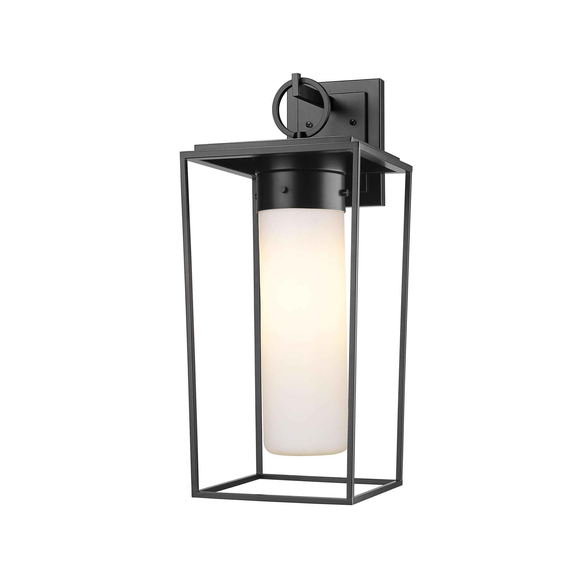 Shown in Black finish and Glass shade