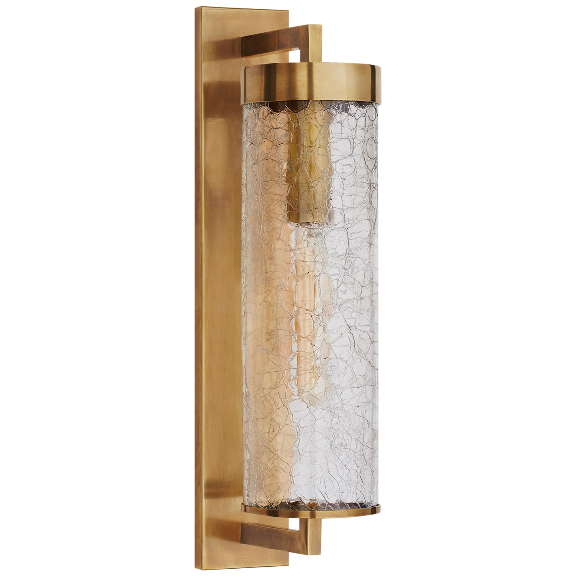 Shown in Antique Burnished Brass finish and Crackle glass