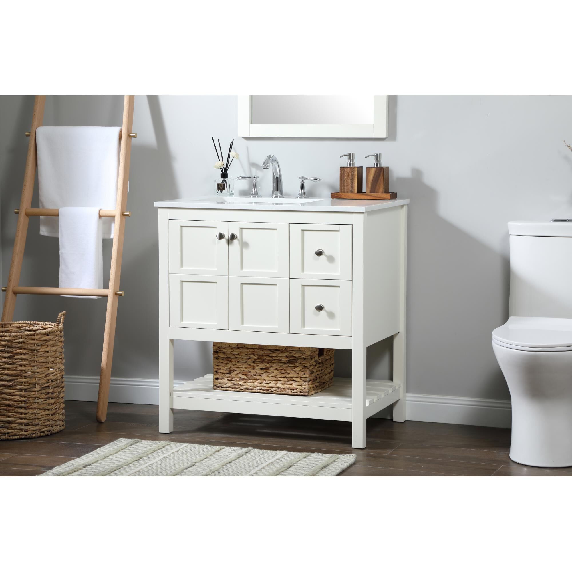 Shown in White finish