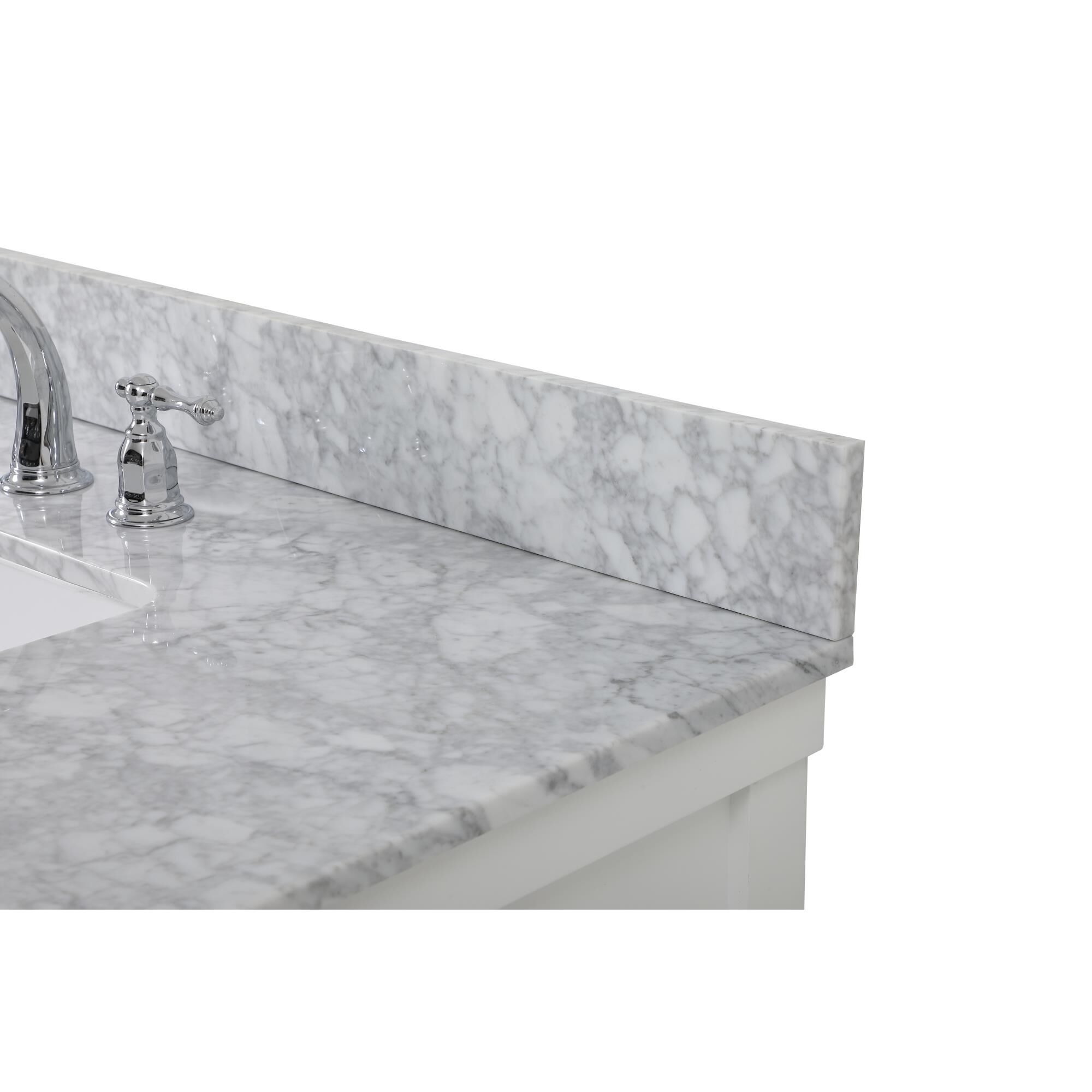 Shown in White finish and With Backsplash accent