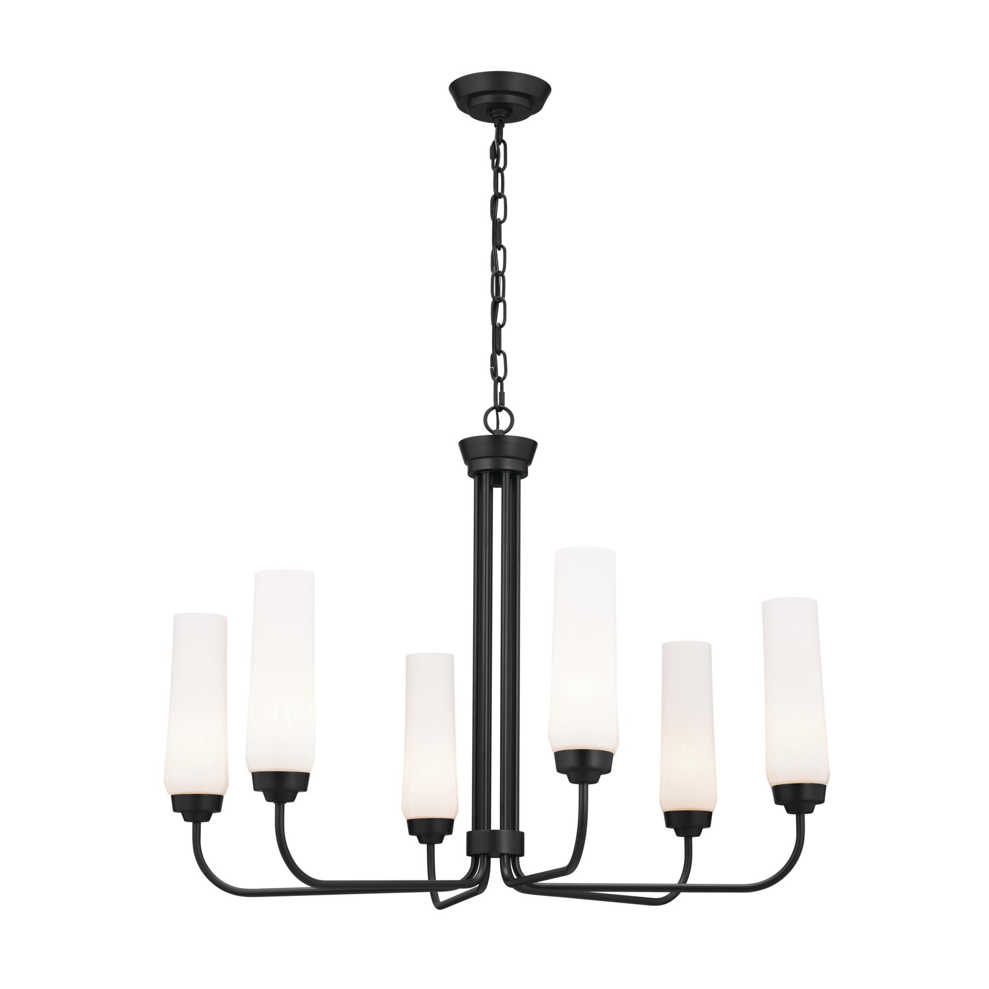 Shown in Black finish and Opal glass