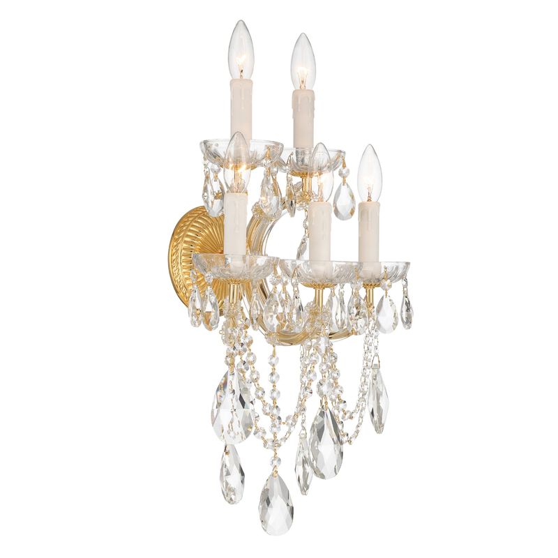 Maria Theresa 22 Inch 5 Light Wall Sconce by Crystorama