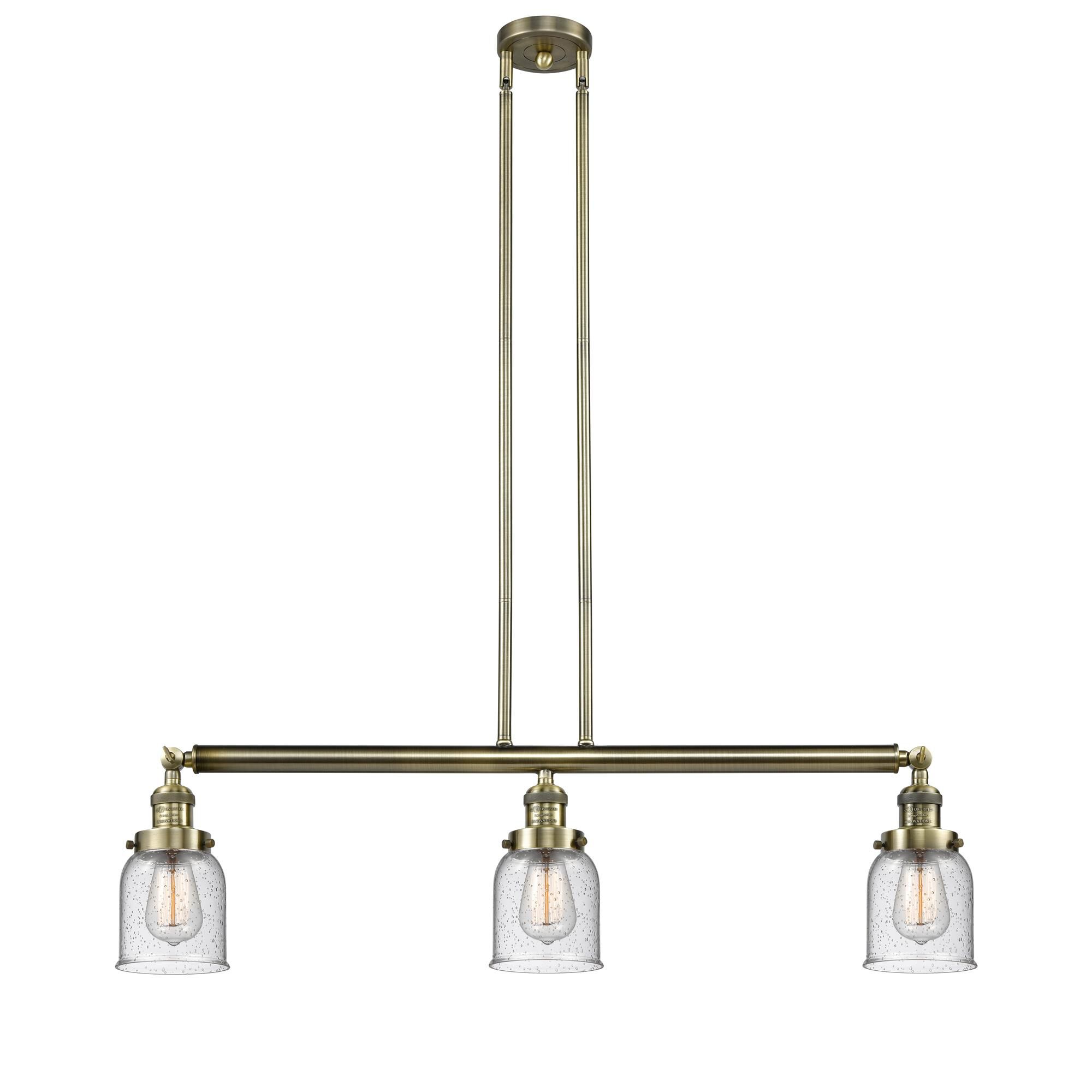Bruno Marashlian Small Bell 36 Inch 3 Light Linear Suspension Light by Innovations Lighting