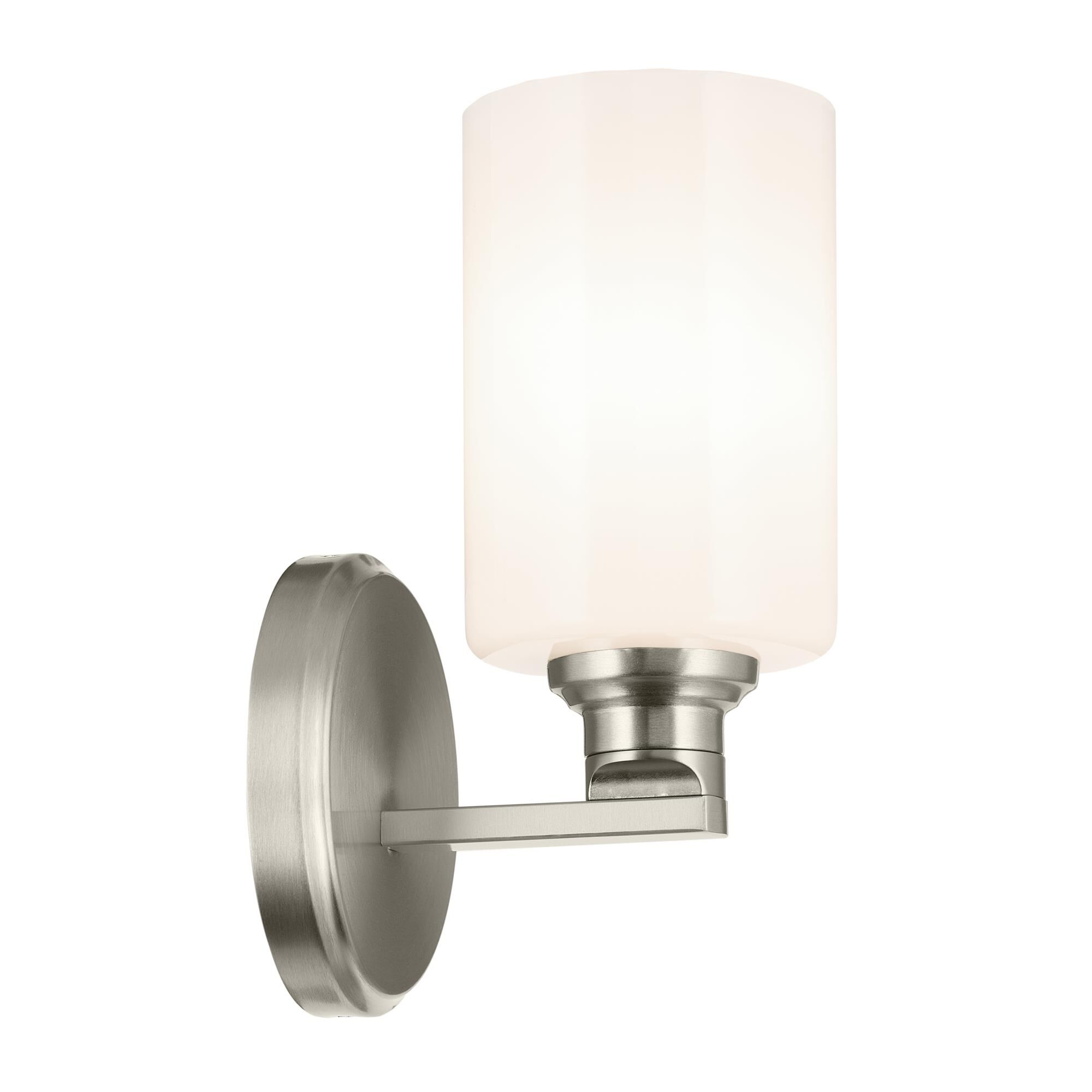 Shown in Brushed Nickel finish and Opal glass