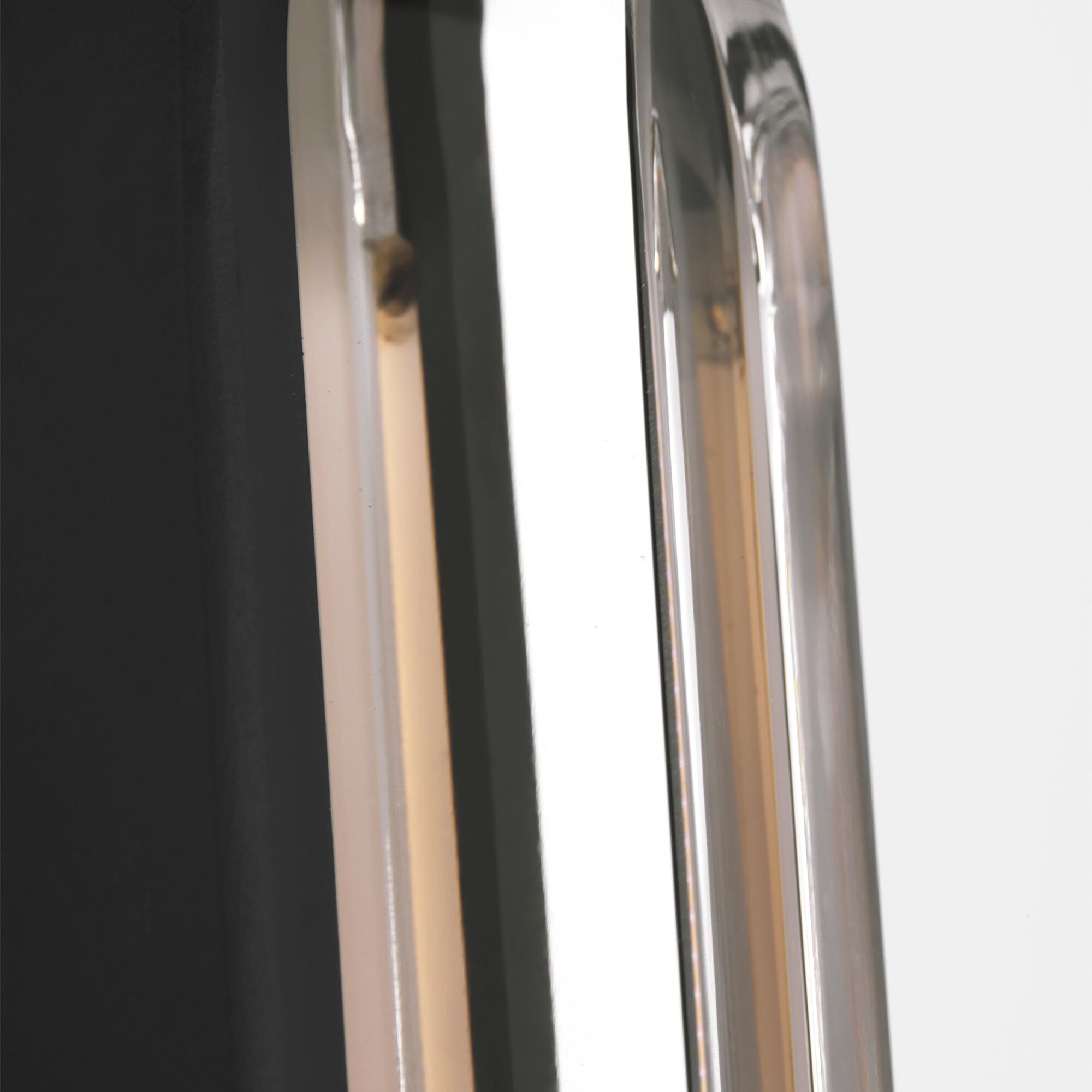 Shown in Nightshade Black finish and Clear Crystal glass