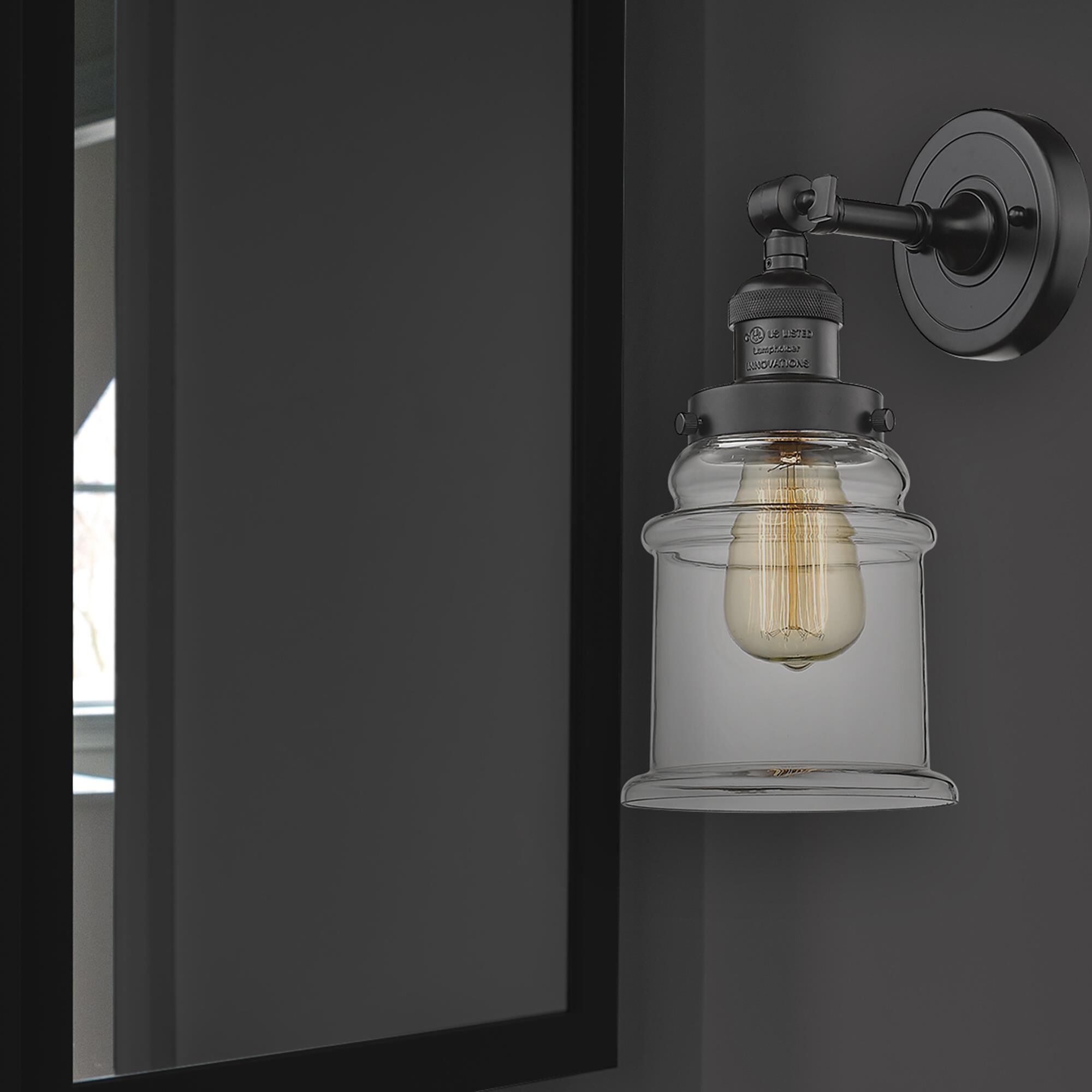 Shown in Oil Rubbed Bronze finish and Clear glass