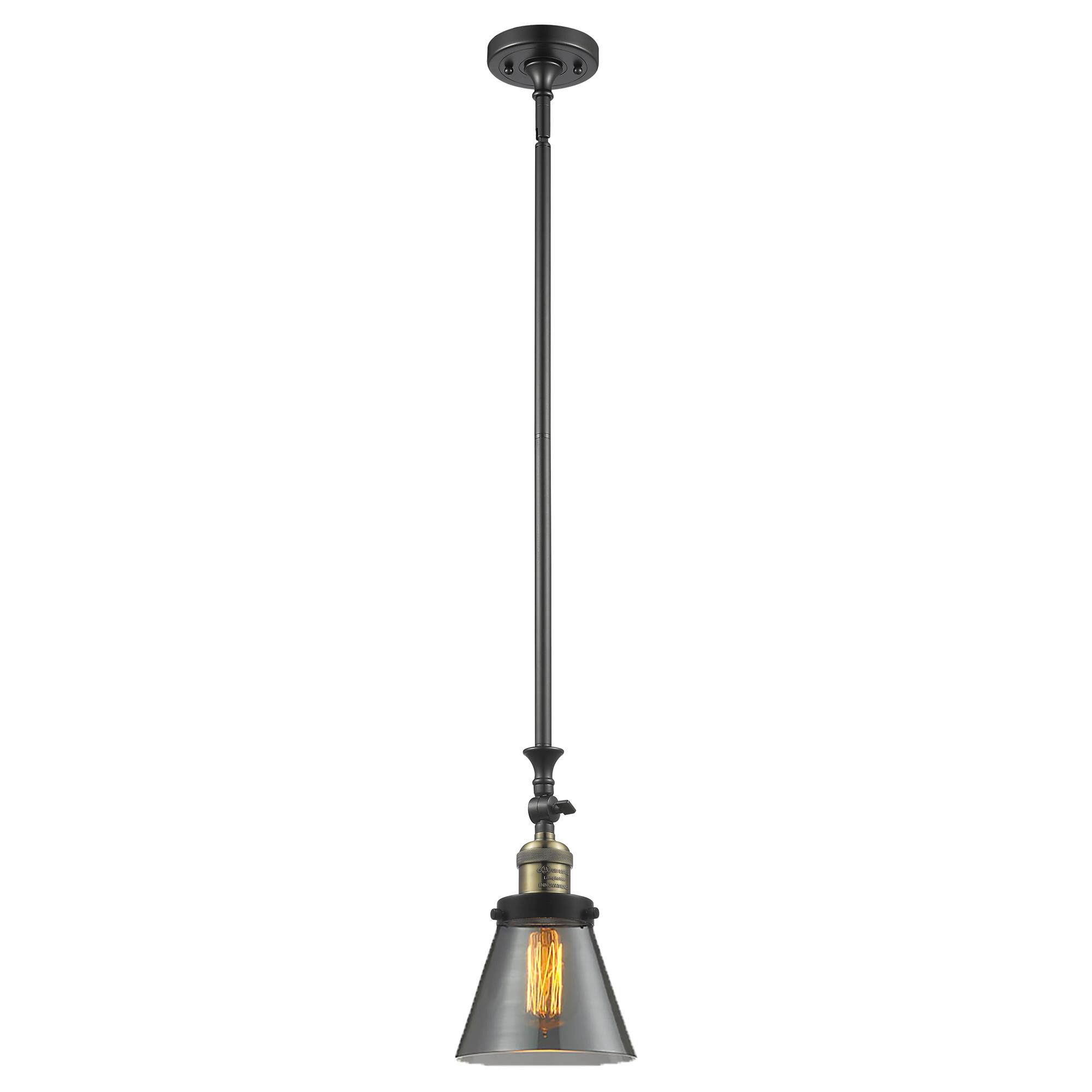 Shown in Black Antique Brass finish and Smoked glass