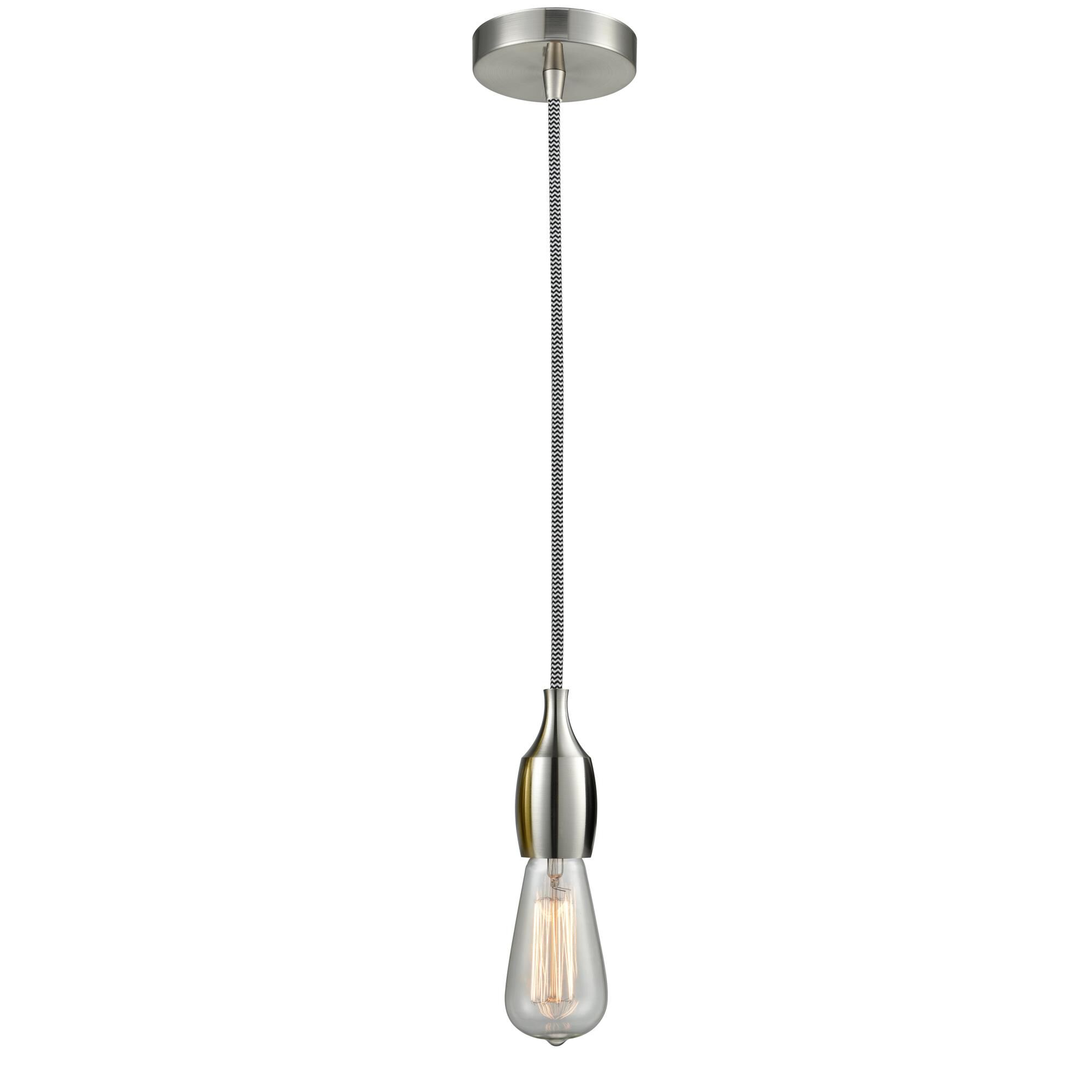 Shown in Satin Nickel finish and Satin Nickel Chelsea Socket Cover accent