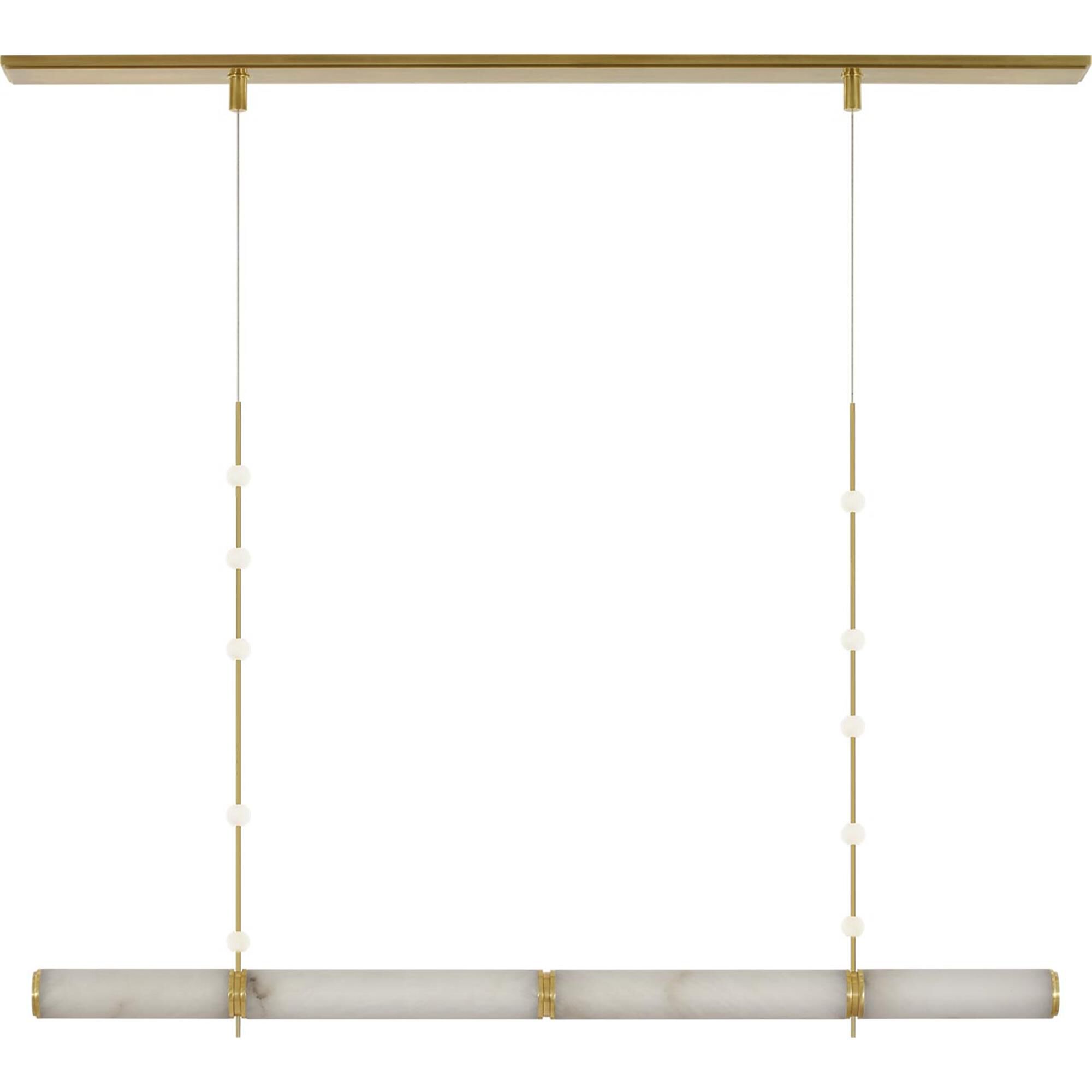 Shown in Antique-Burnished Brass finish and Alabaster shade