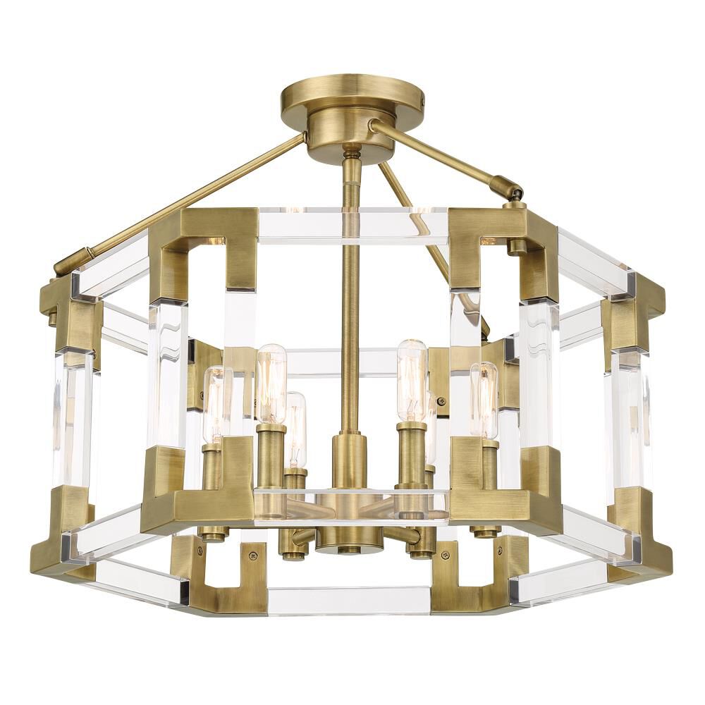 Prima Vista 9 Inch 1 Light Semi Flush Mount by Metropolitan Lighting