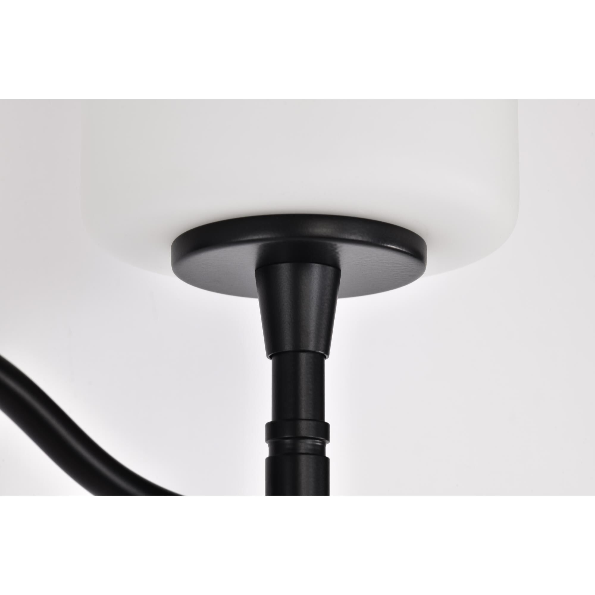 Shown in Matte Black finish and White Opal glass