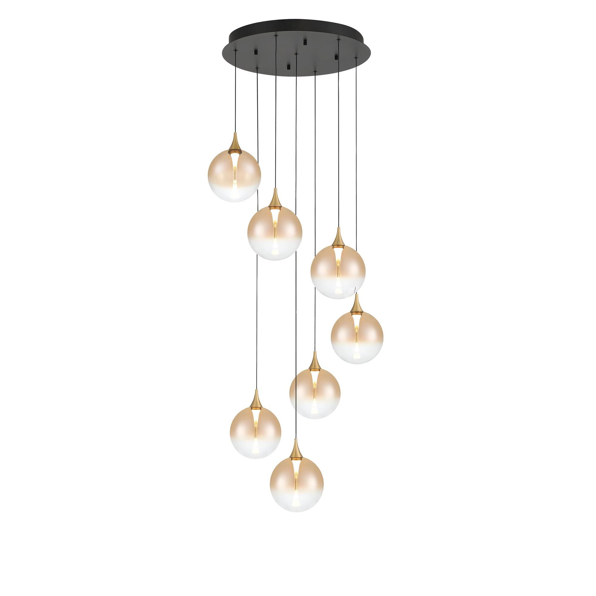 Shown in Gold finish and Amber glass