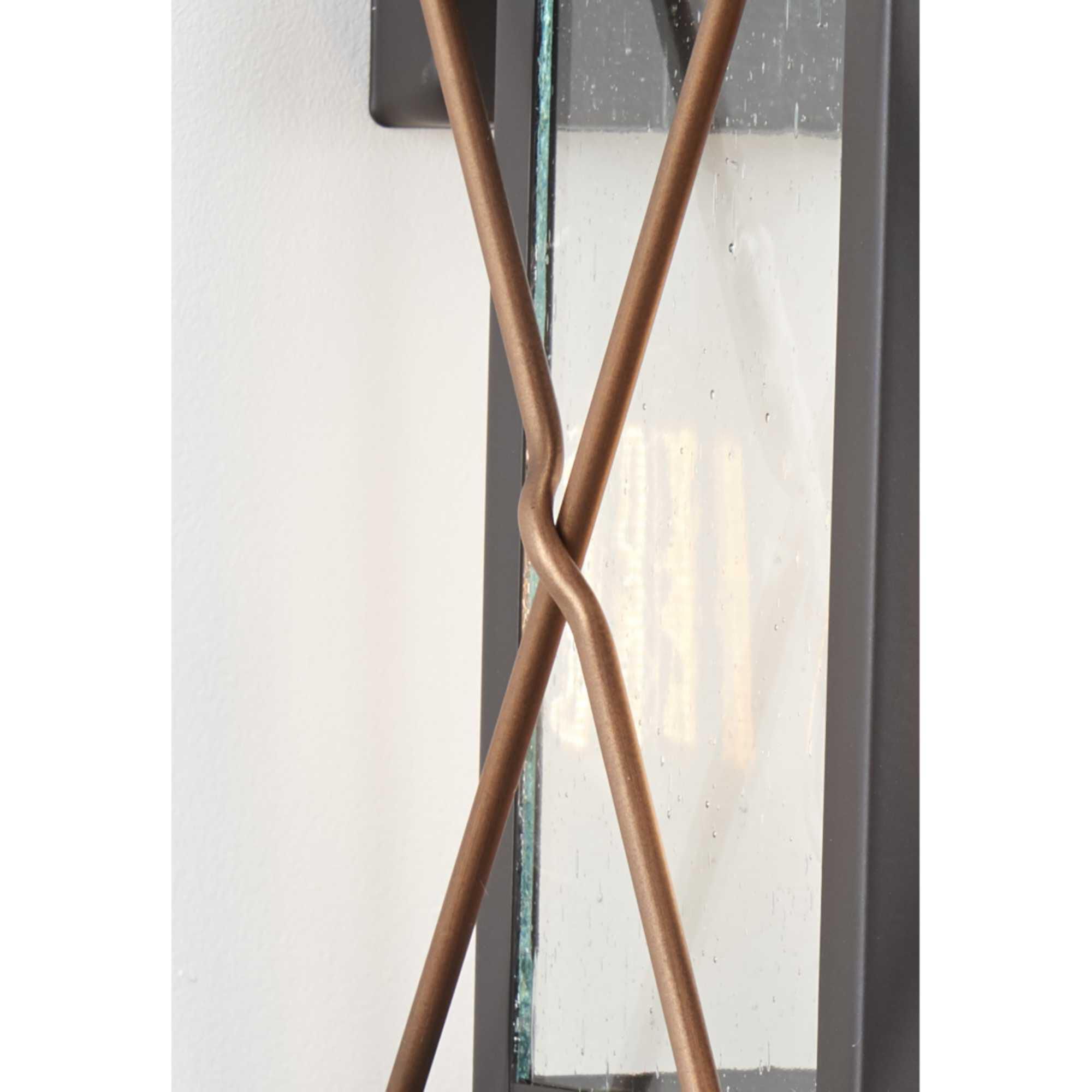 Shown in Antique Bronze finish and Clear Seeded glass