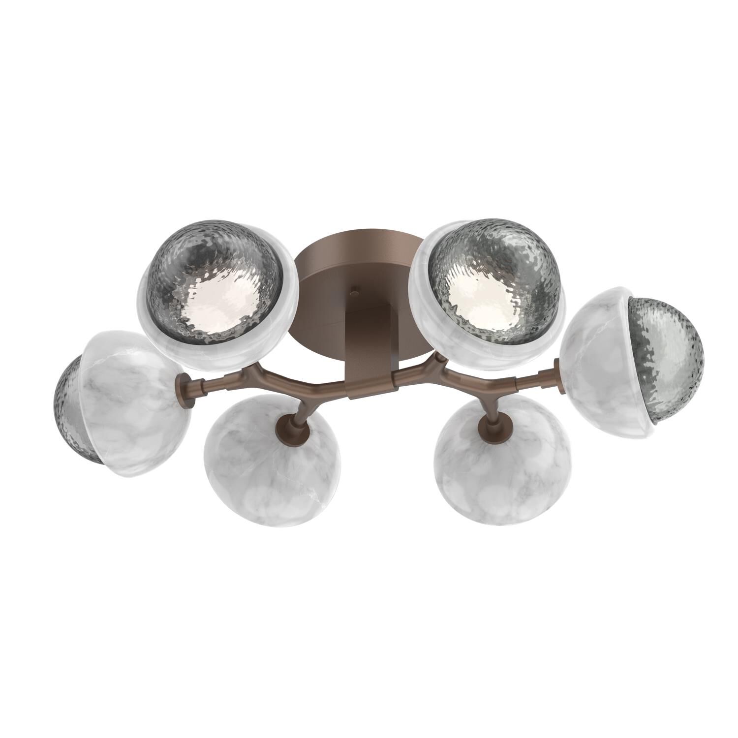 Shown in Burnished Bronze finish and Smoke glass and White Marble accent