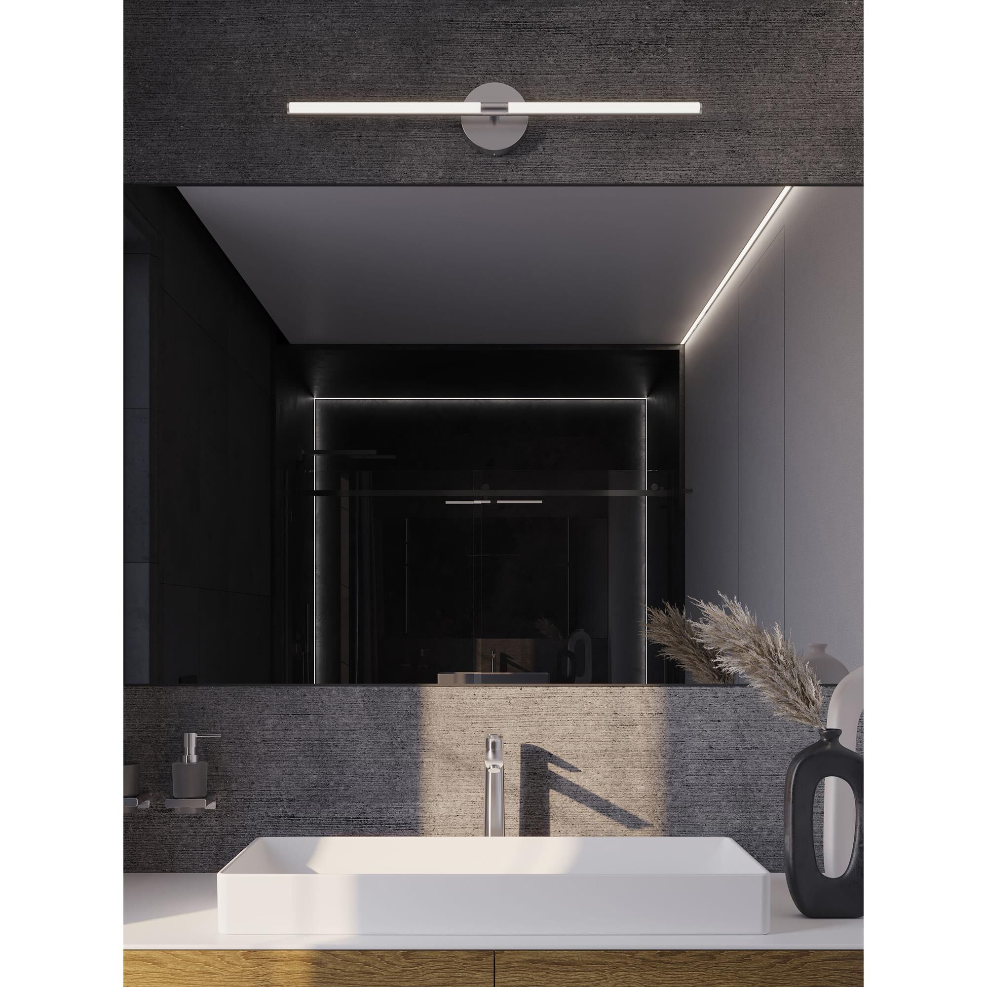 Shown in Polished Chrome finish and White Acrylic glass