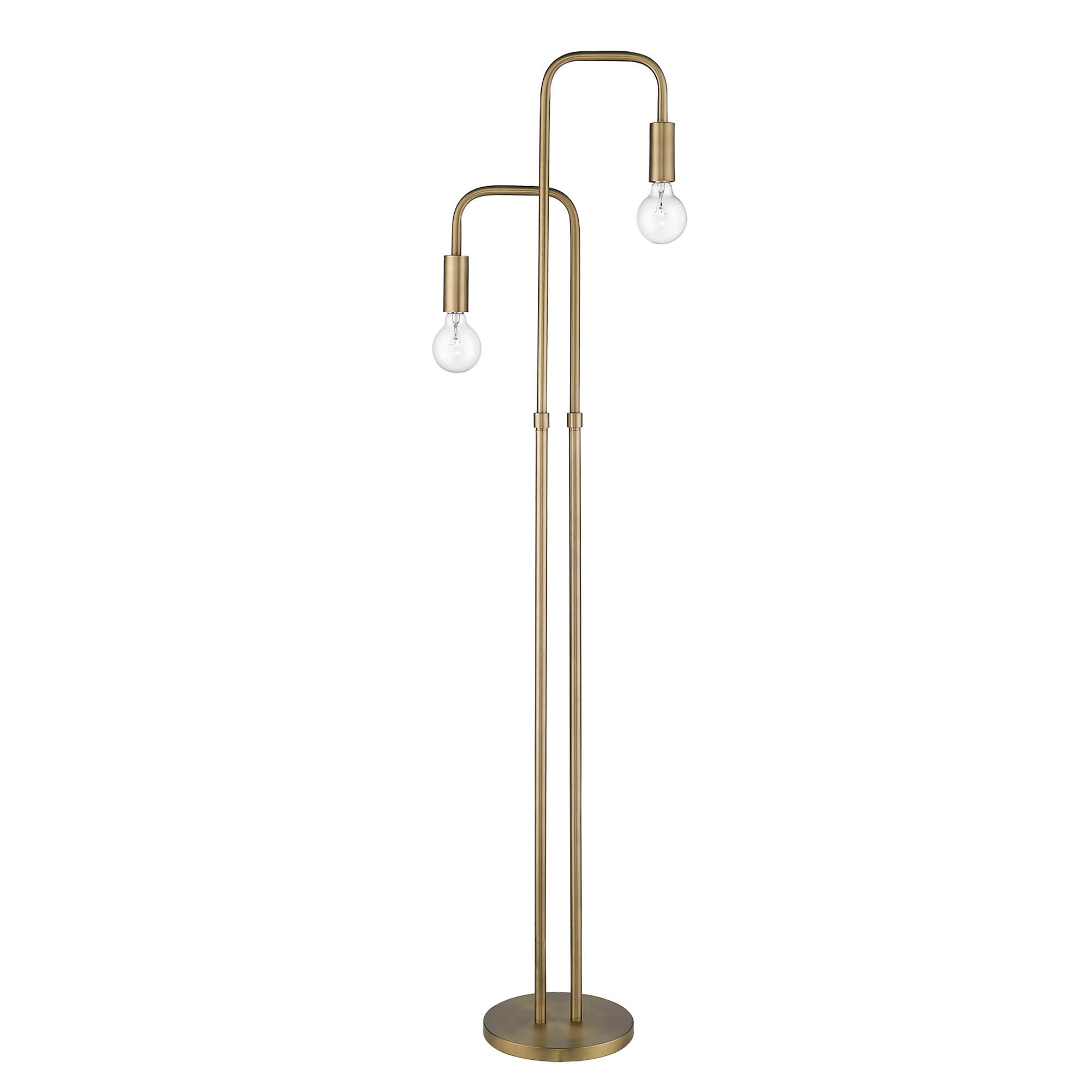 Shown in Aged Brass finish and -- glass and -- shade