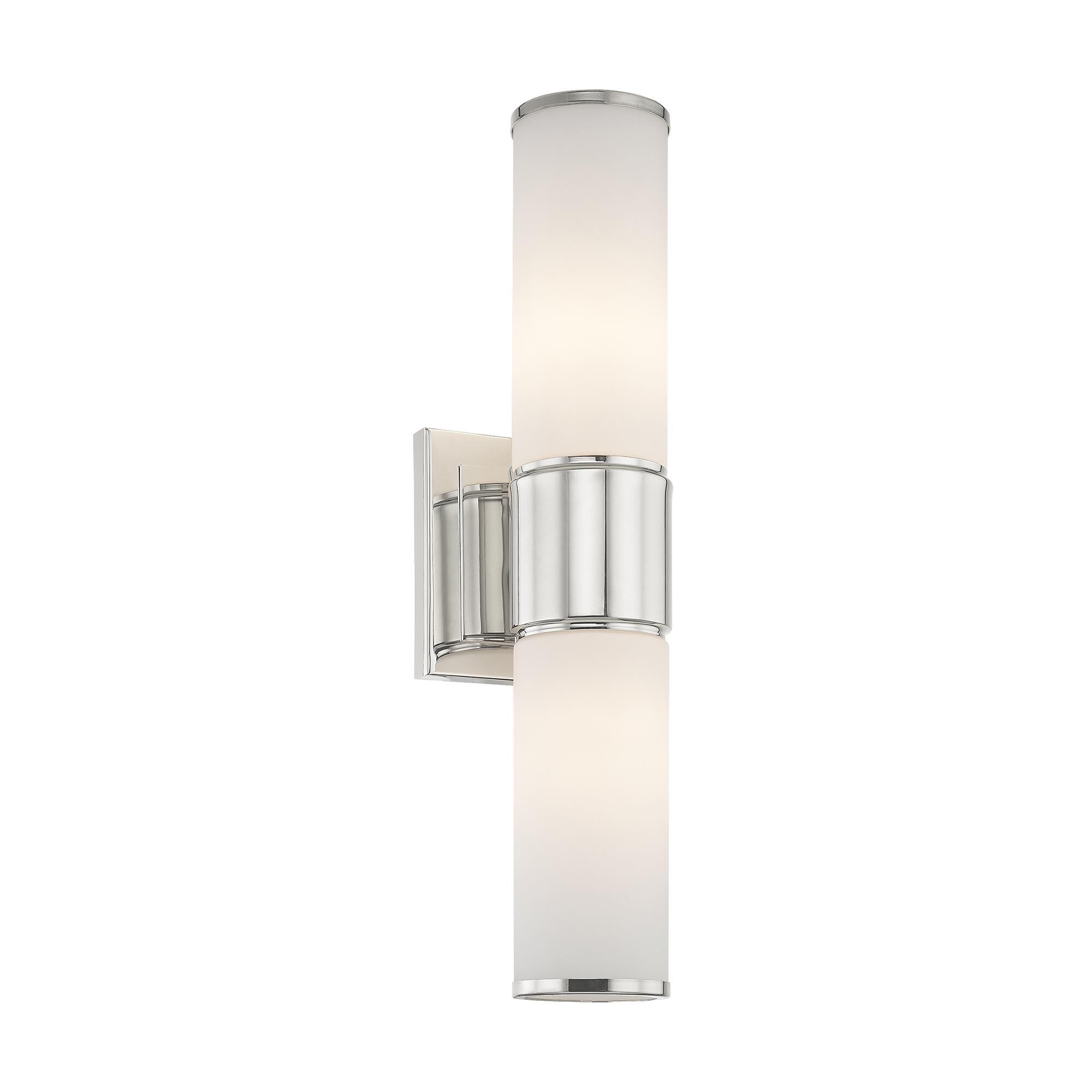 Shown in Polished Nickel finish and Hand Blown Satin Opal White glass