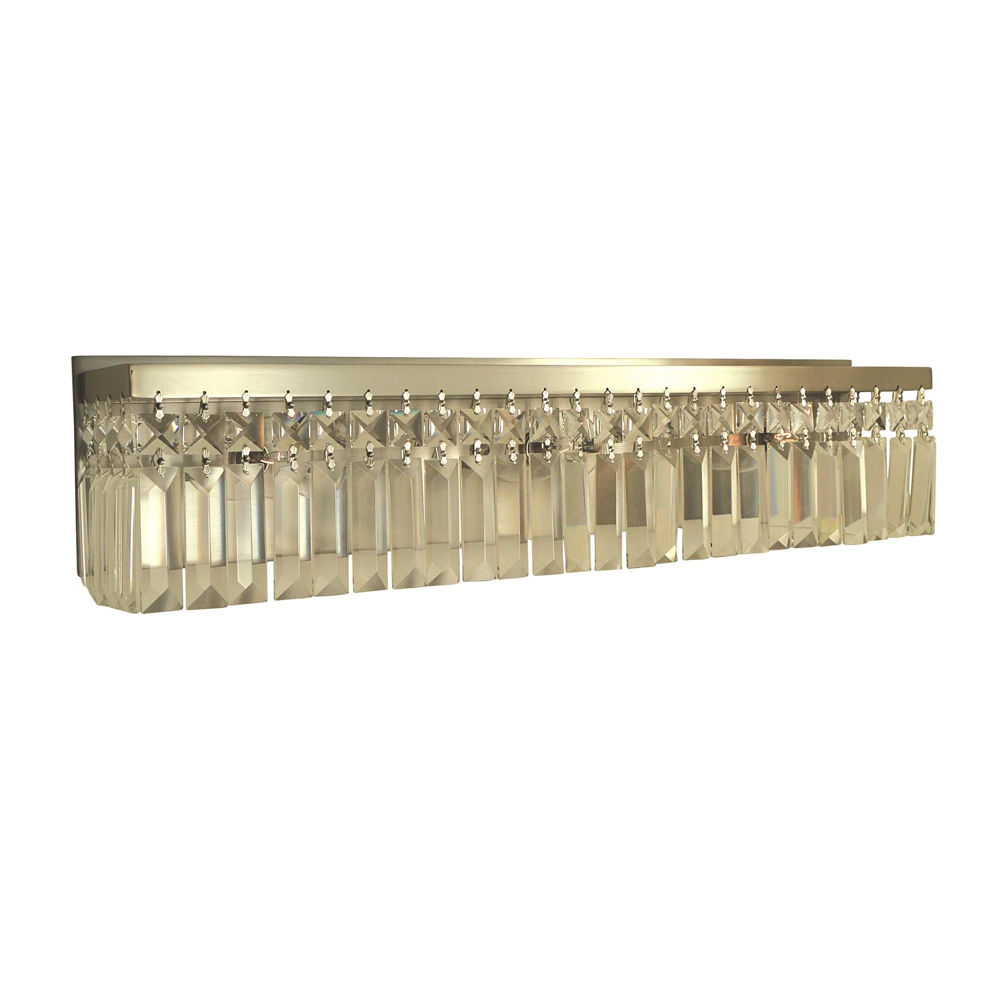 Shown in Brushed Nickel finish and Clear Crystal shade