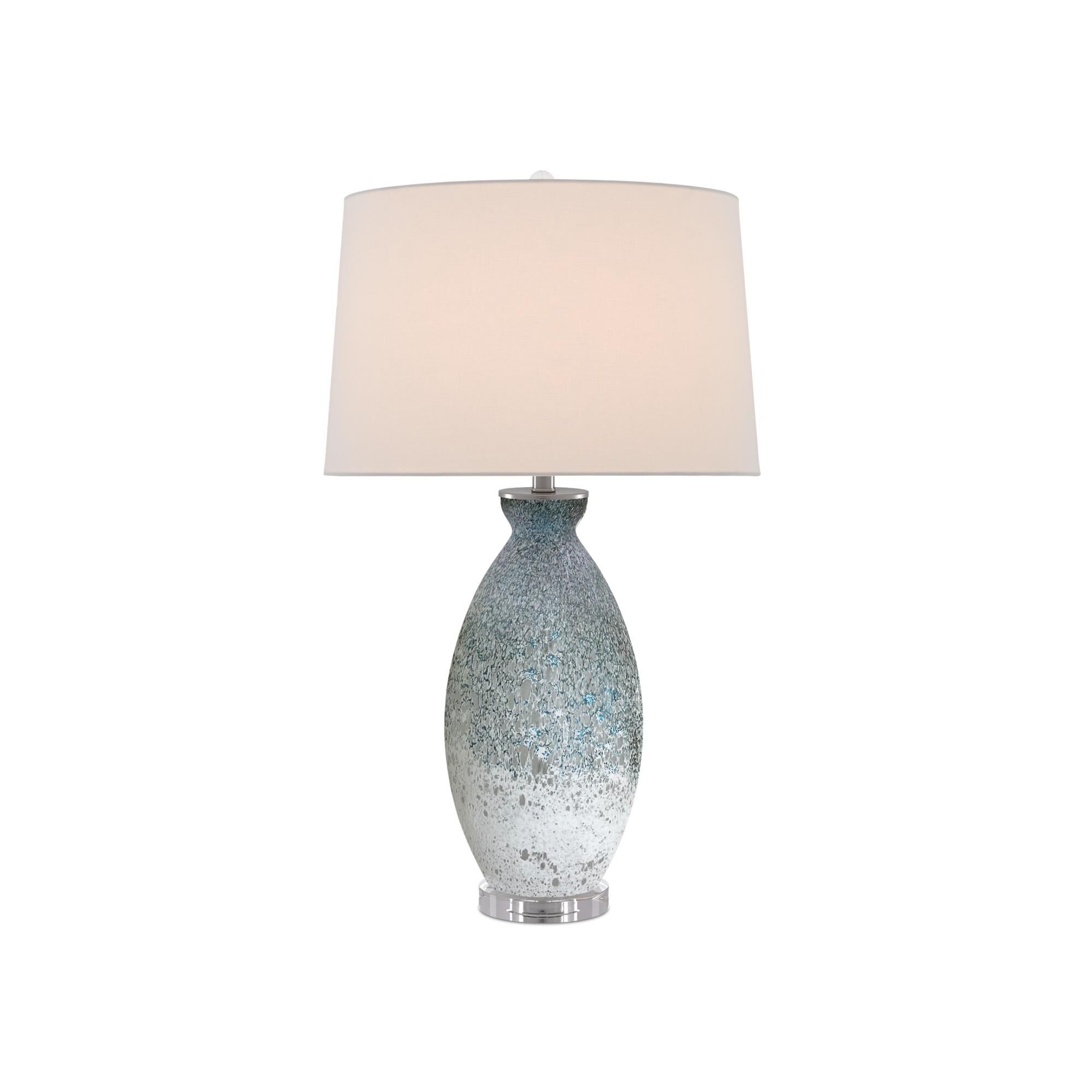 Shown in Pale Blue - White finish and Off White Linen shade