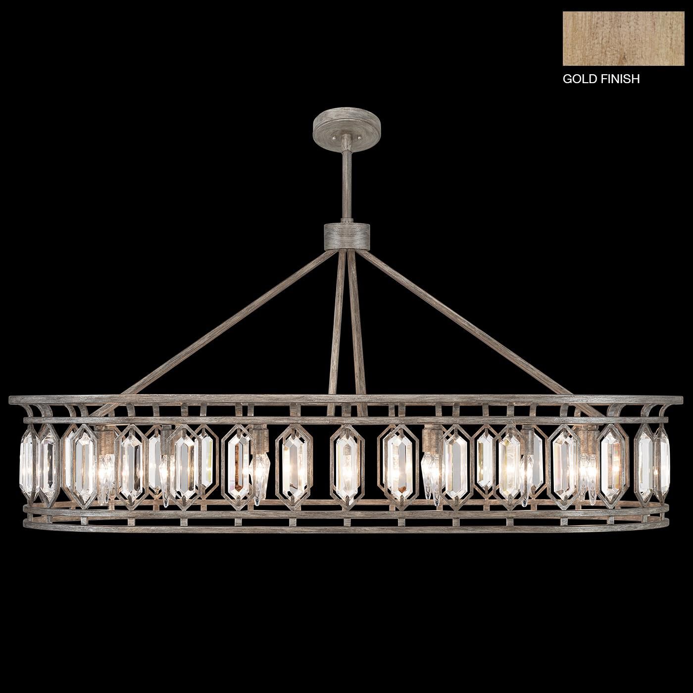 Shown in Gold finish and True crystal and False glass