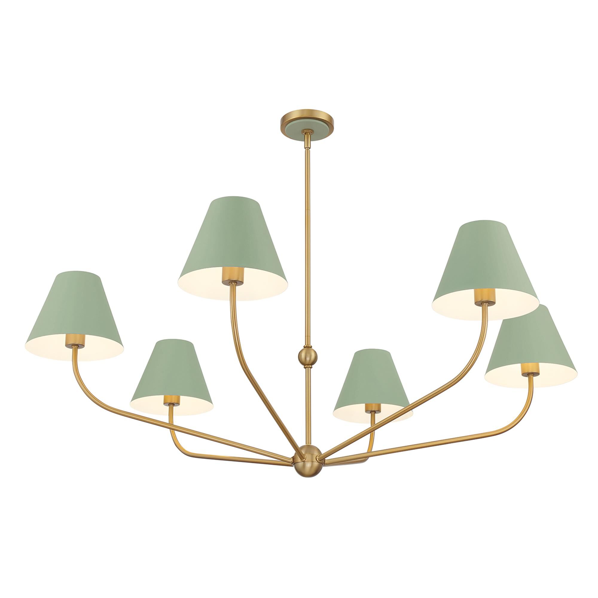 Shown in Vibrant Gold and Green finish and Steel shade