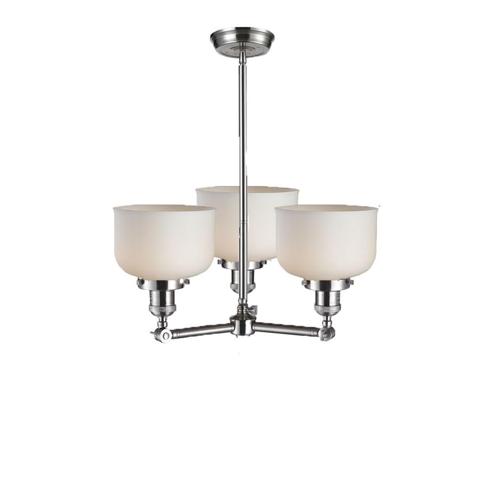 Shown in Polished Nickel finish and Matte White Cased glass