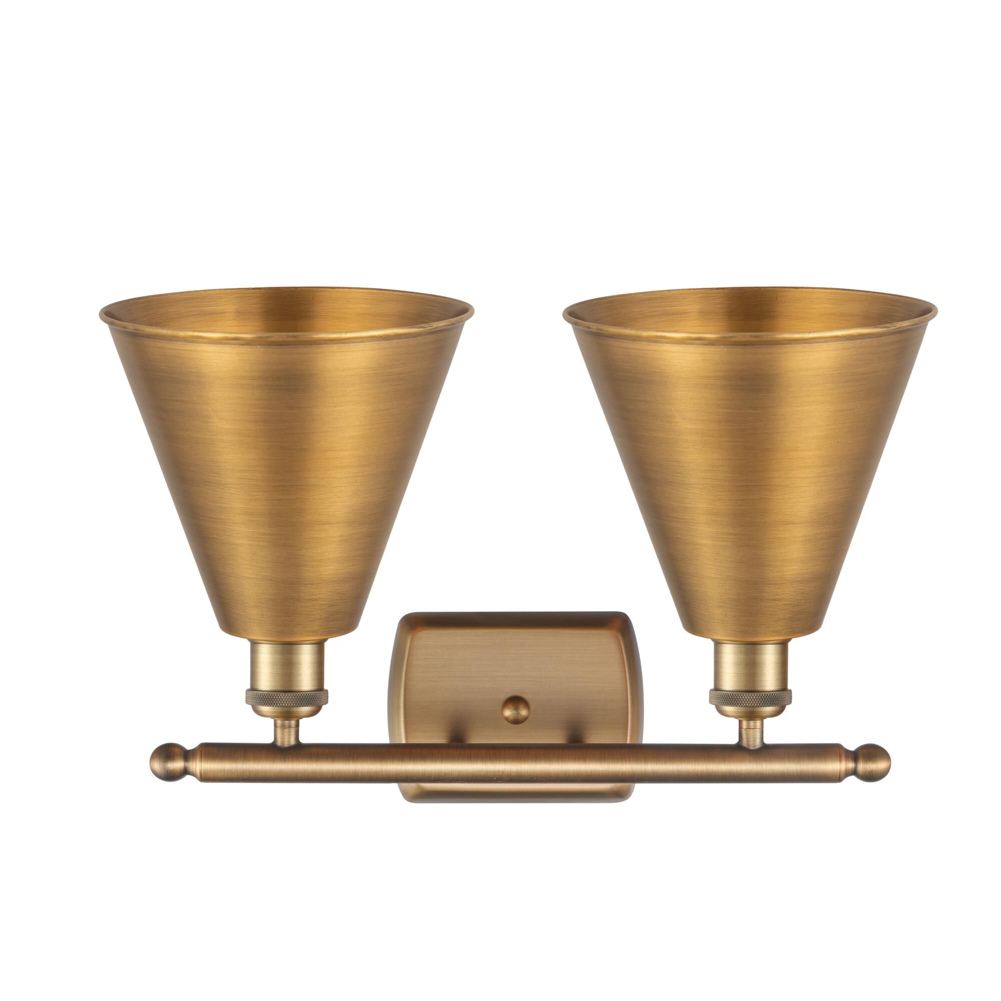 Shown in Brushed Brass finish and Brushed Brass Ballston Cone shade