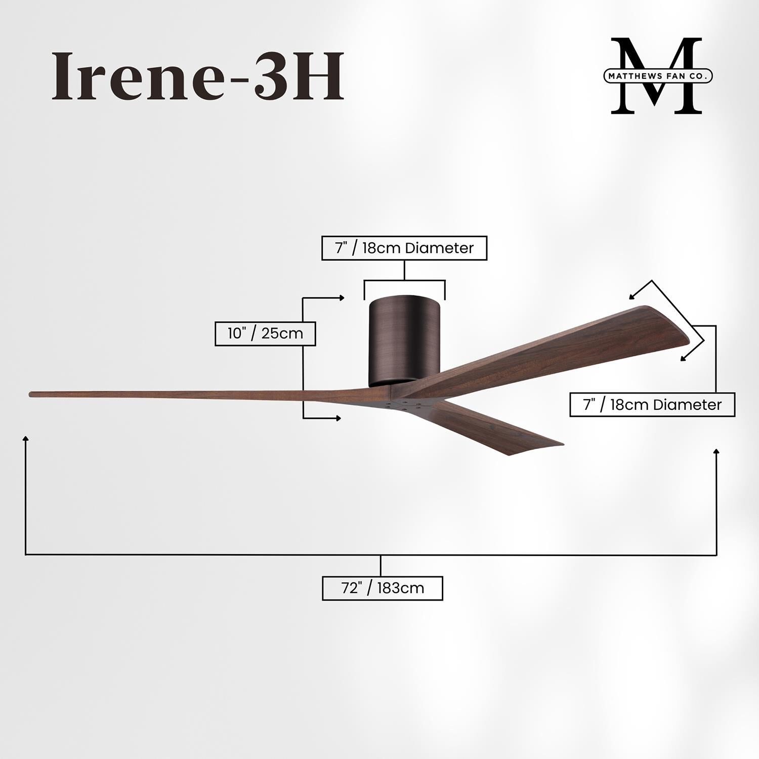 Irene 72 Inch Flush Mount Fan by Matthews Fan Company