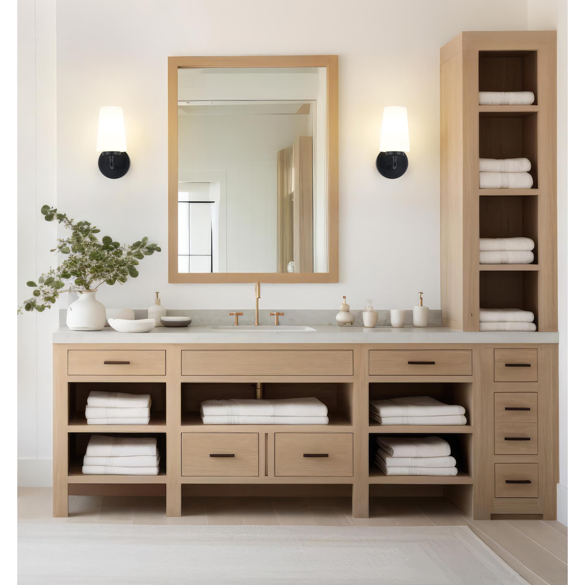 Shown in Matte Black finish and Matte Opal glass and Matte Opal shade