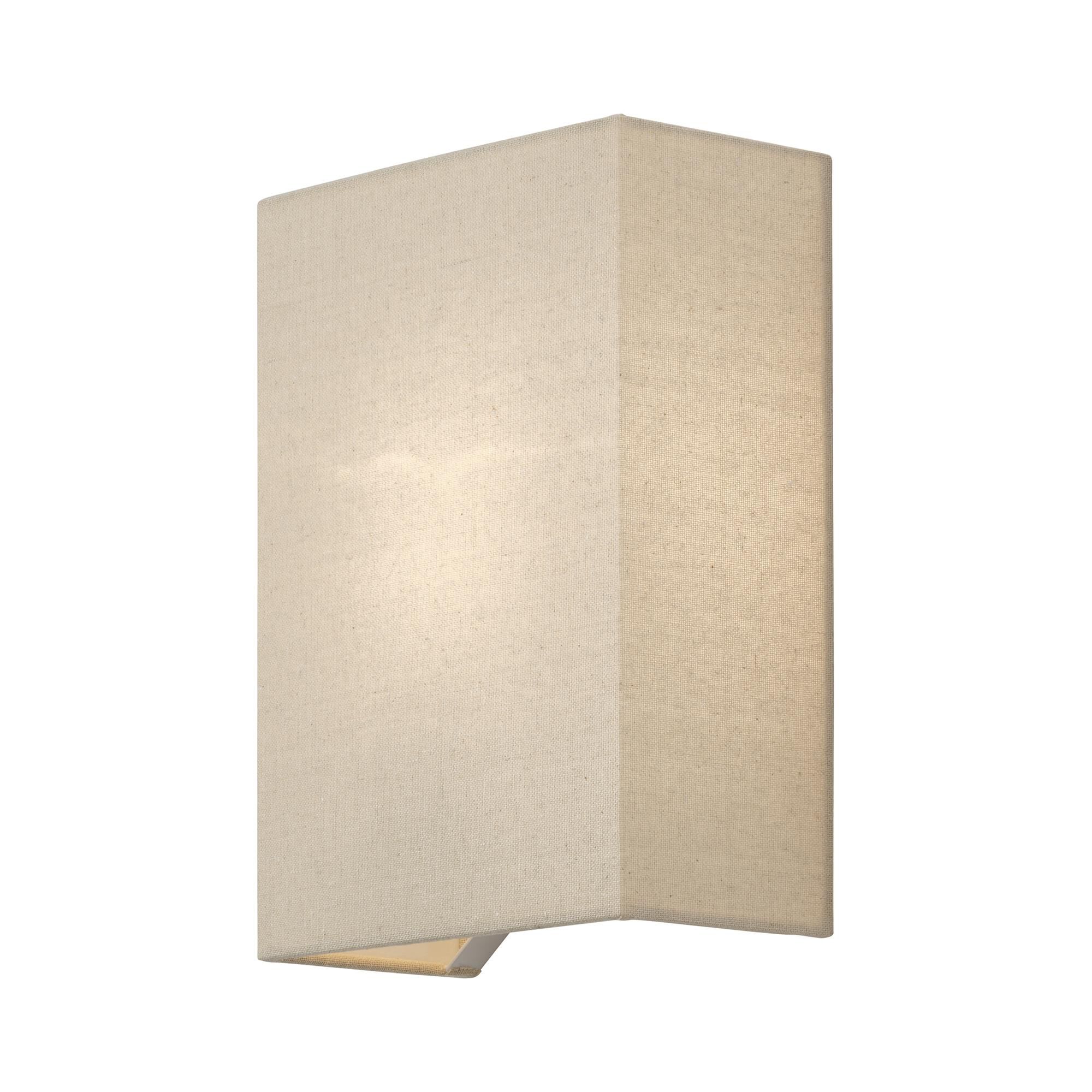 Shown in Antique Gold Leaf finish and Hand Crafted Parchment Color Hardback Fabric with White Color Inside shade