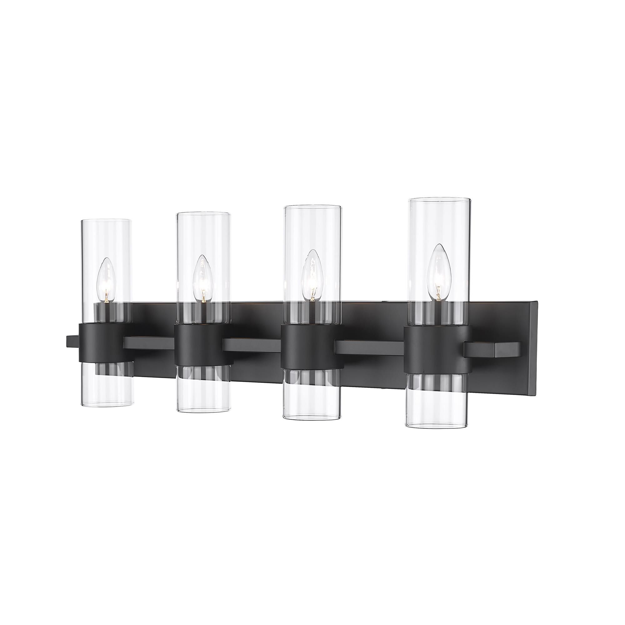 Shown in Matte Black finish and Clear glass