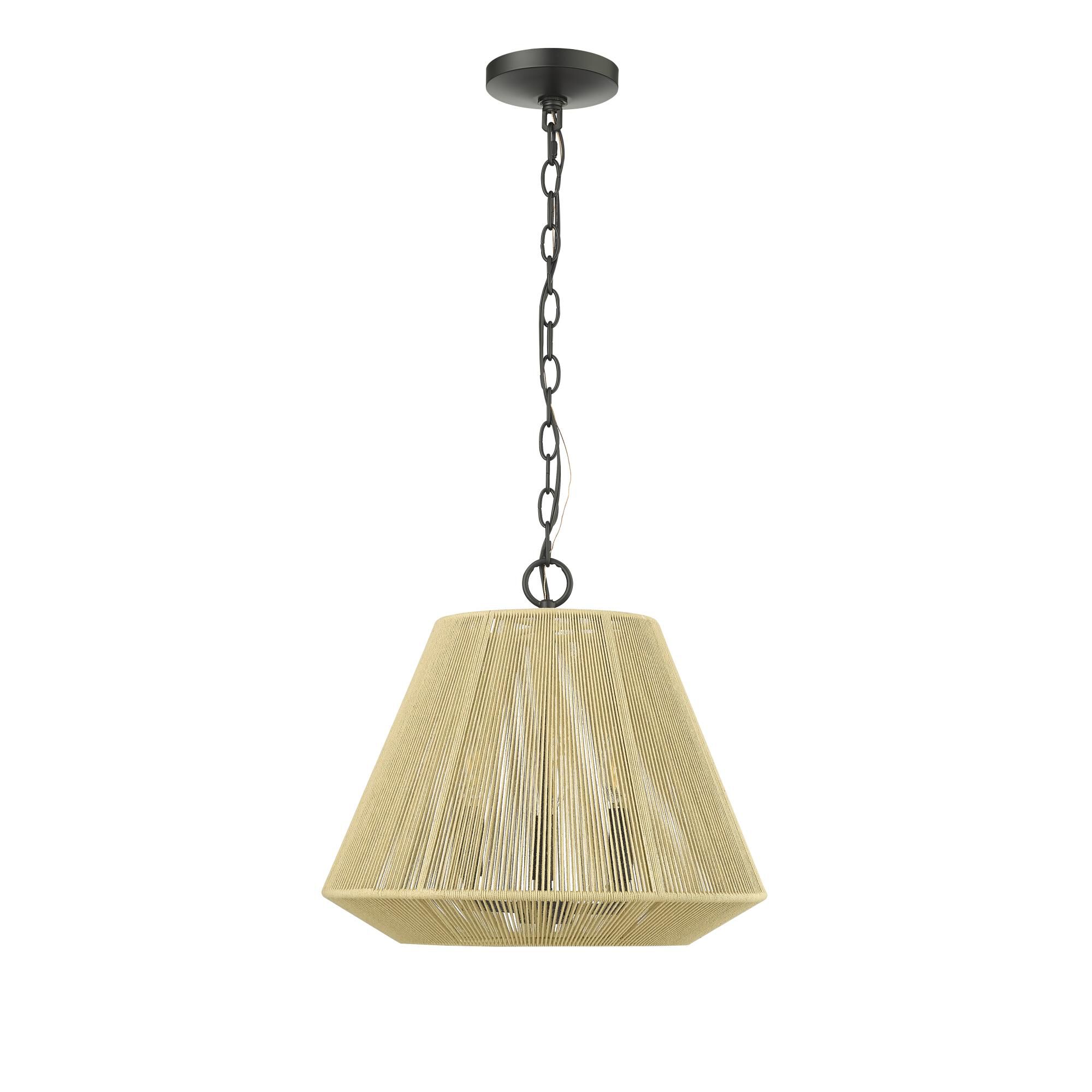 Shown in Matte Black finish and Cotton Twine shade