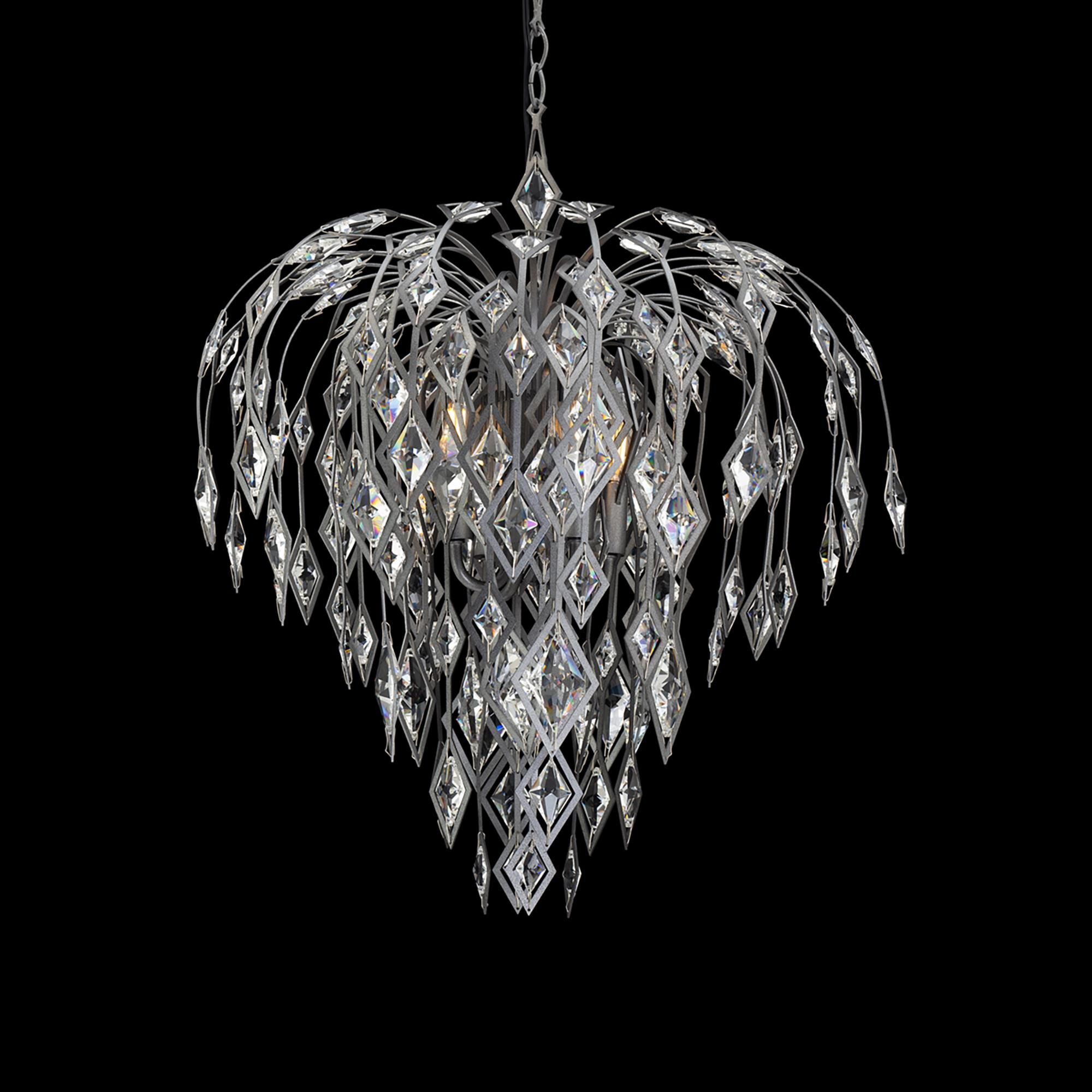 Shown in Antique Pewter finish and Clear Optic crystal